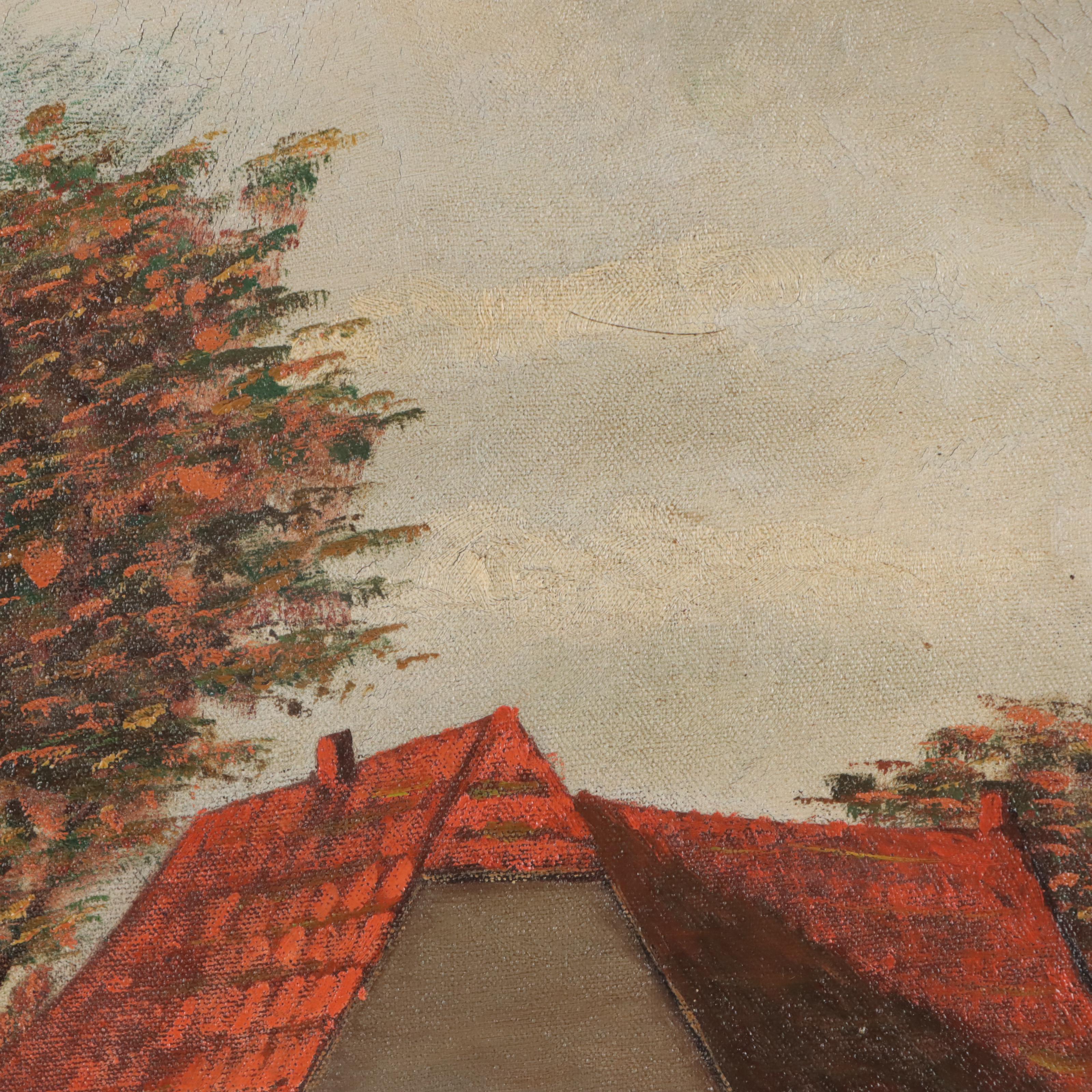 Oil Painting of Farm Scene, 1917