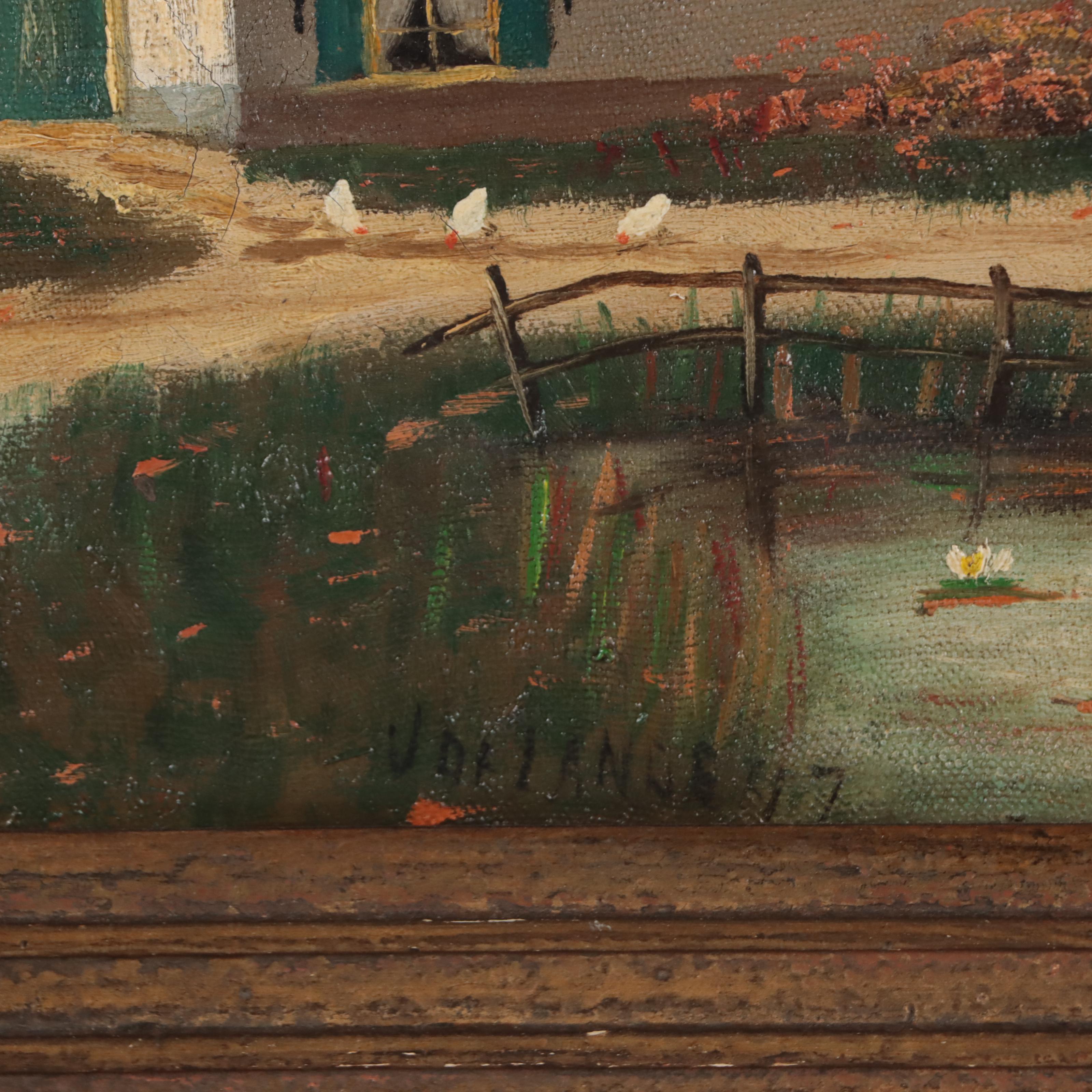 Oil Painting of Farm Scene, 1917