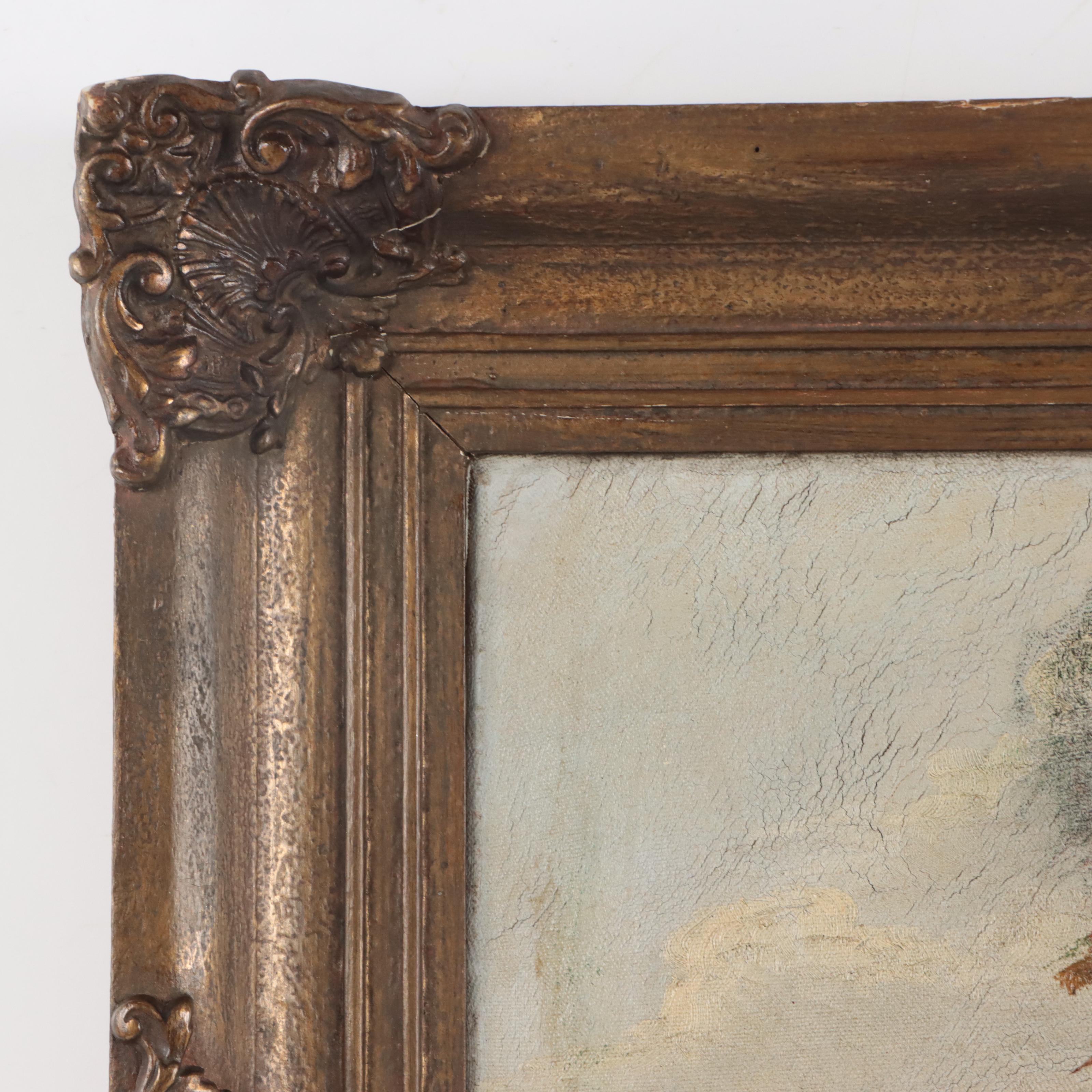 Oil Painting of Farm Scene, 1917