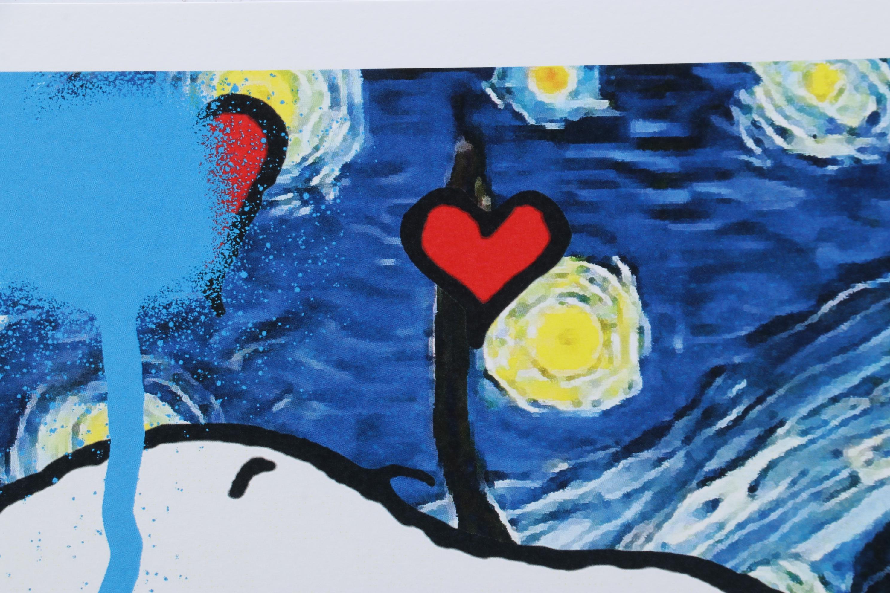 Death NYC Pop Art Graphic Print Snoopy and Woodstock with The Starry Night