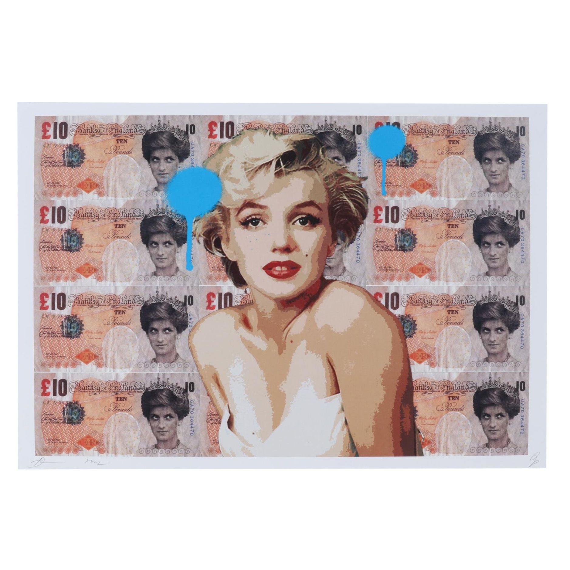 Death NYC Pop Art Graphic Print of Marilyn Monroe and Diana Pounds, 2022