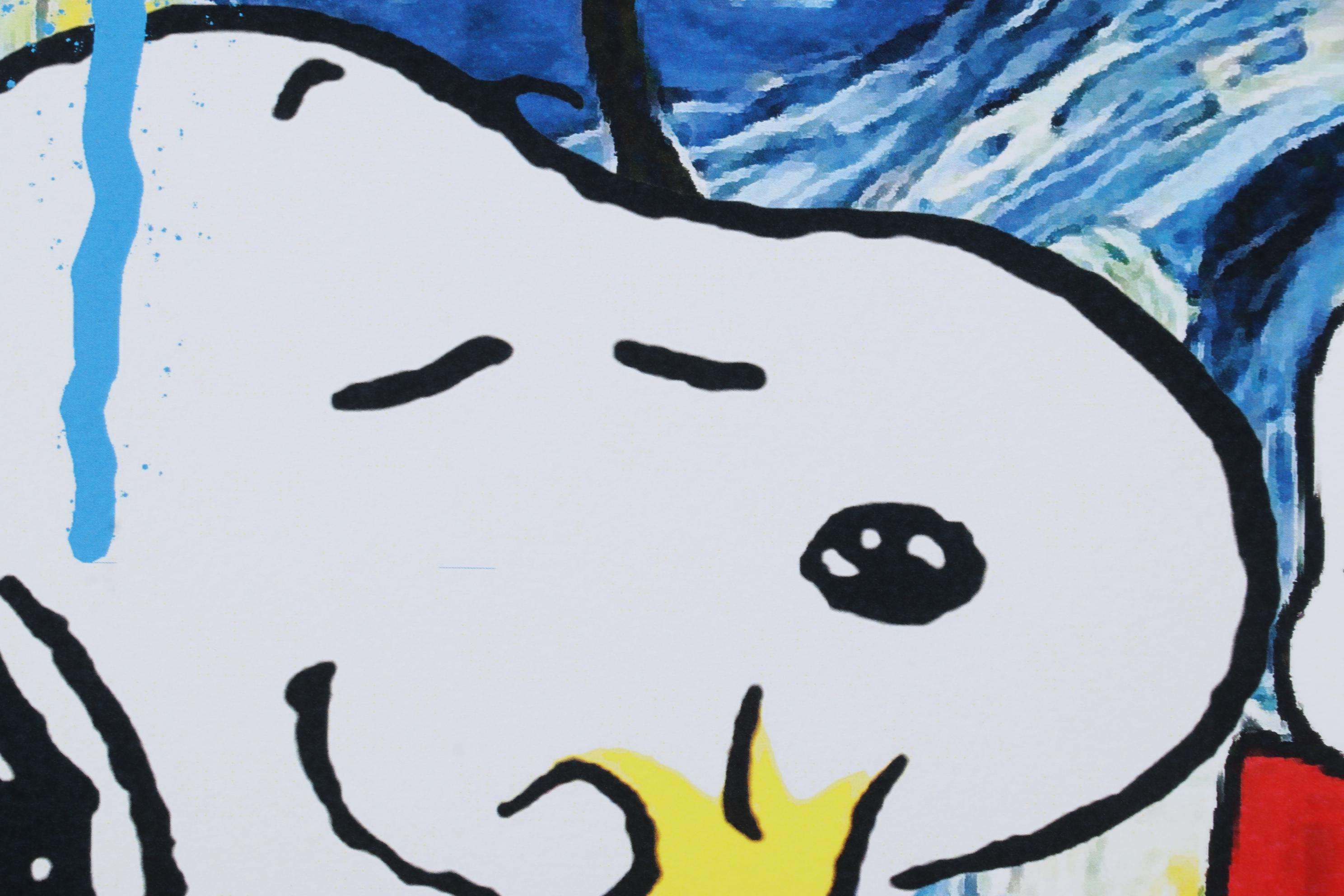 Death NYC Pop Art Graphic Print Snoopy and Woodstock with The Starry Night