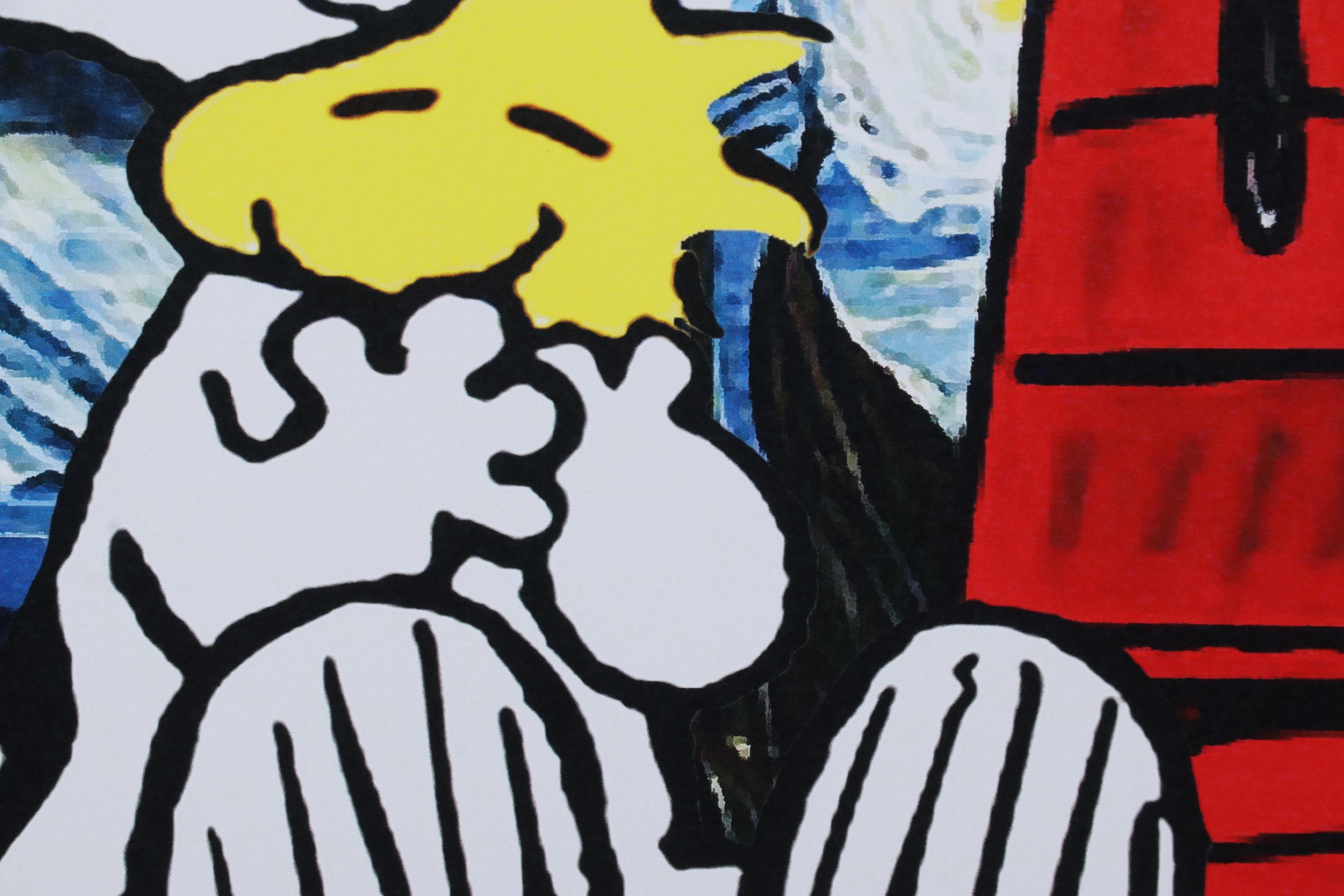 Death NYC Pop Art Graphic Print Snoopy and Woodstock with The Starry Night