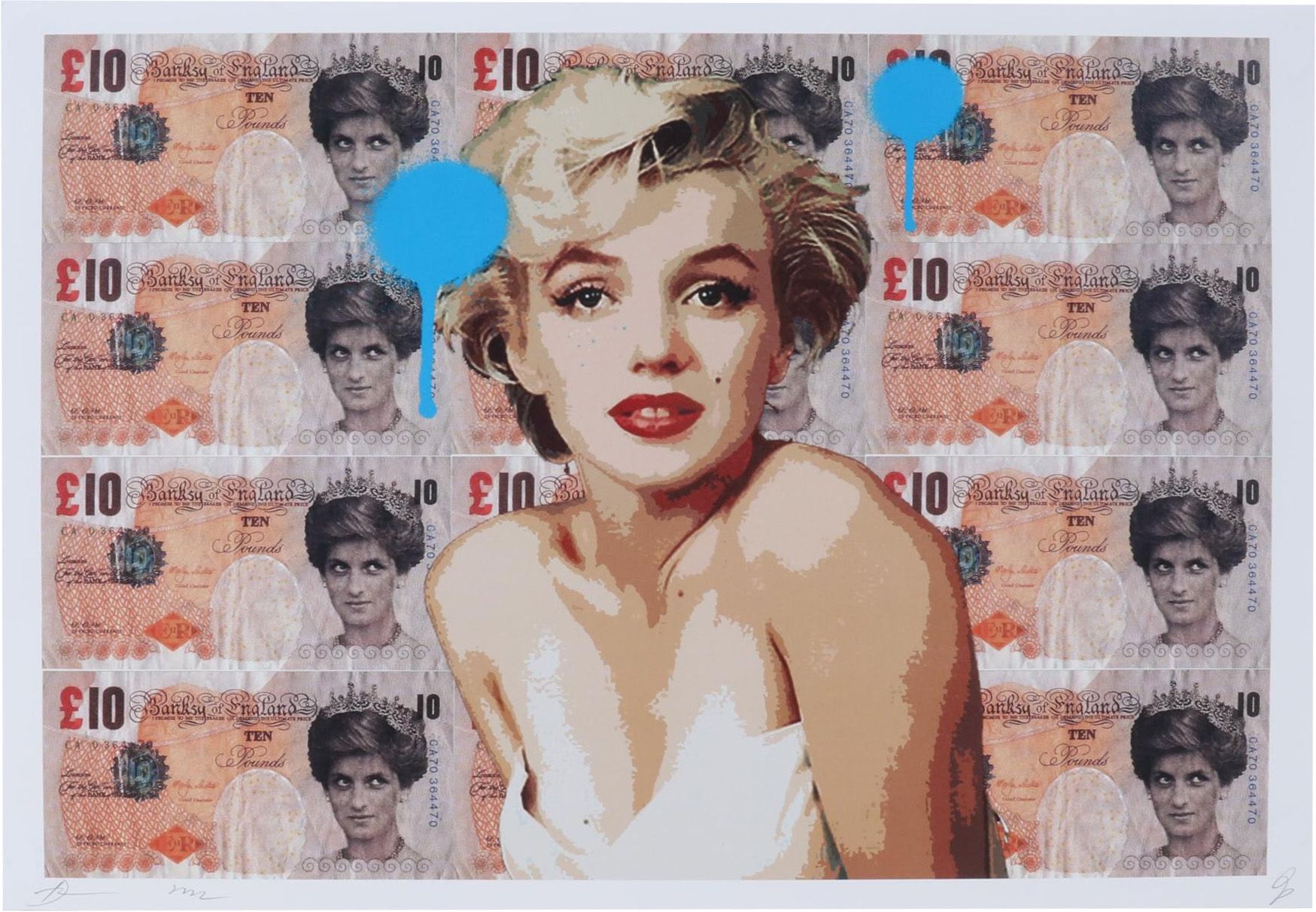 Death NYC Pop Art Graphic Print of Marilyn Monroe and Diana Pounds, 2022