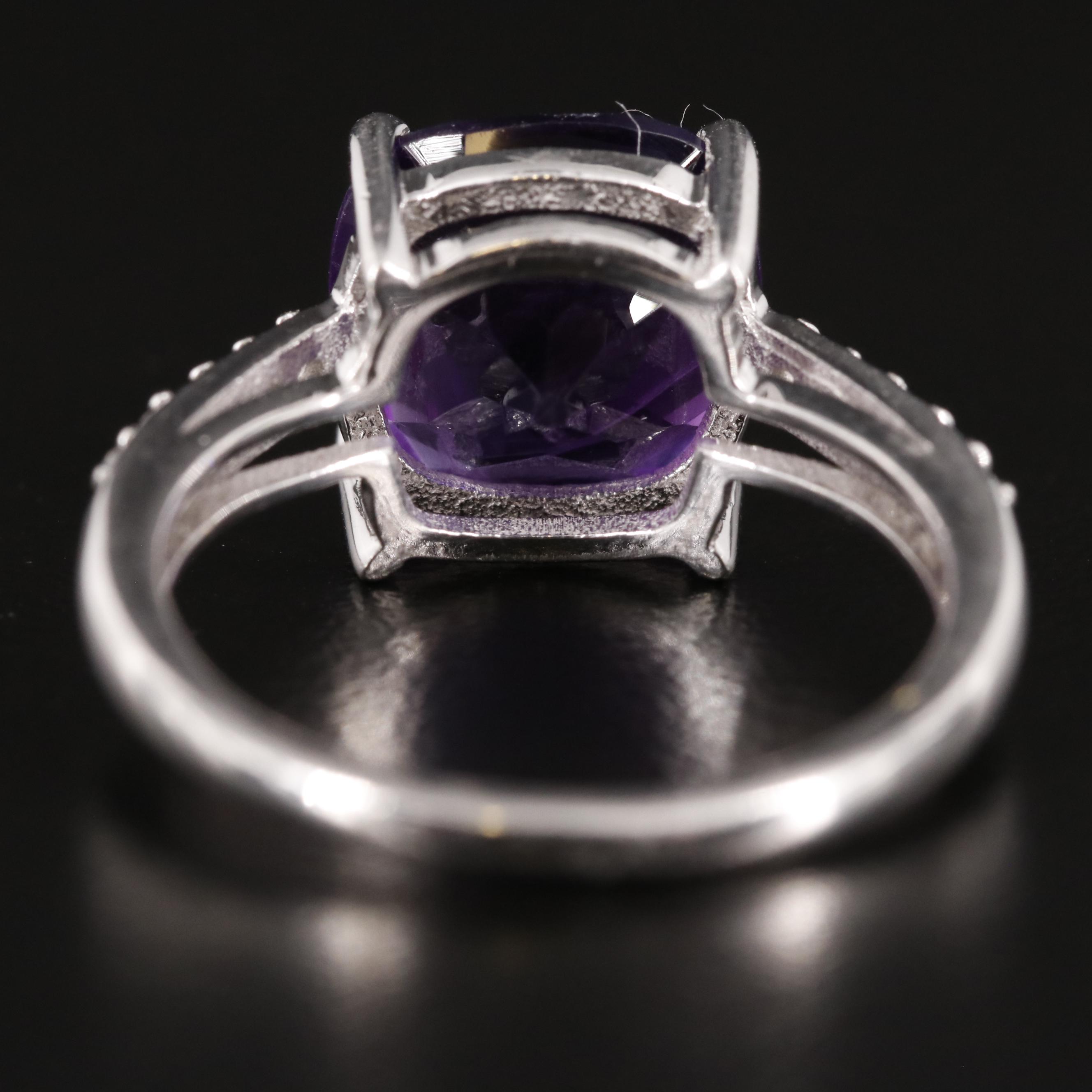 Sterling Amethyst and White Topaz Ring