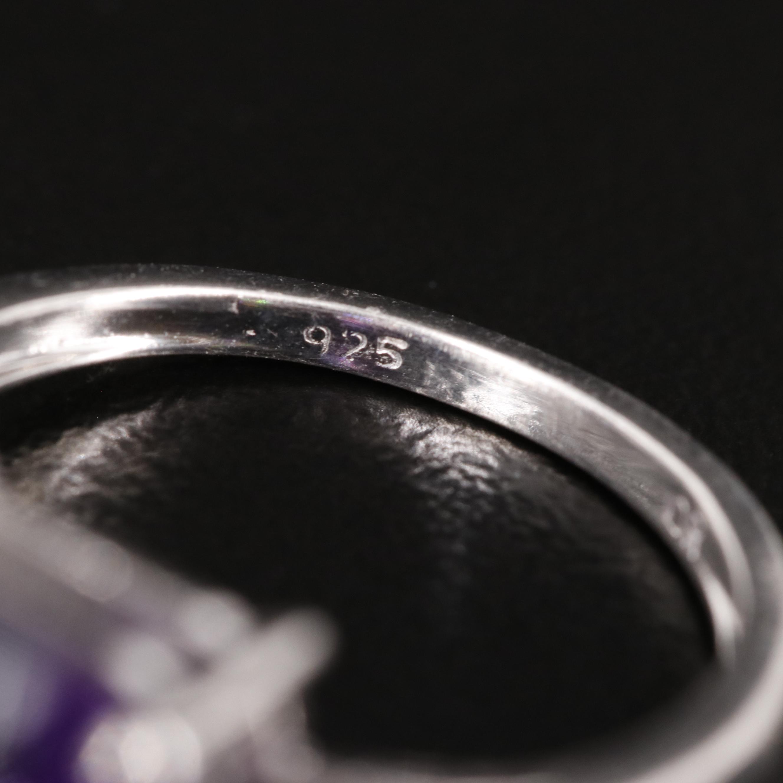 Sterling Amethyst and White Topaz Ring