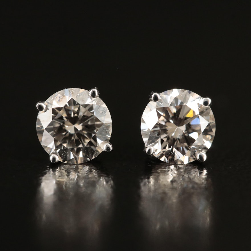 14K 1.12 CTW Lab Grown Diamond Stud Earrings