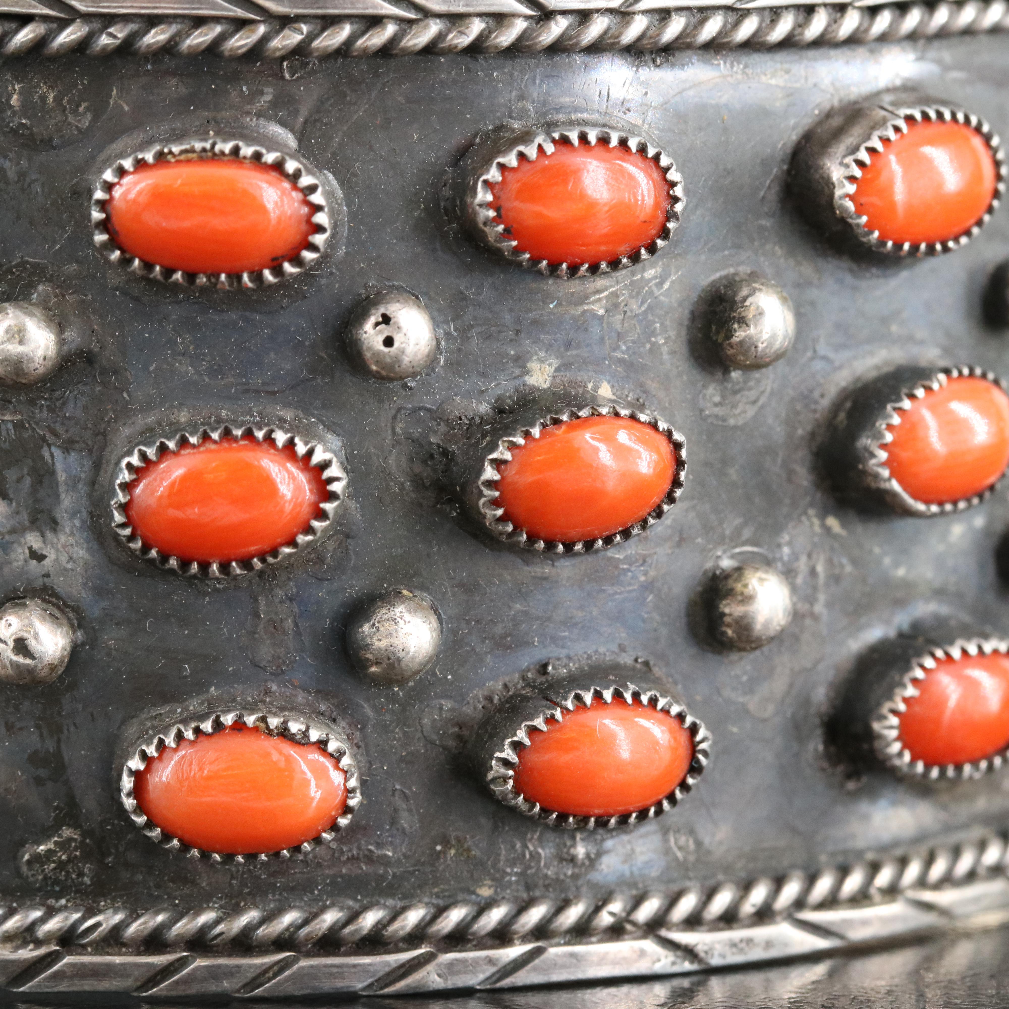 Western Sterling Coral Petit Point Cuff