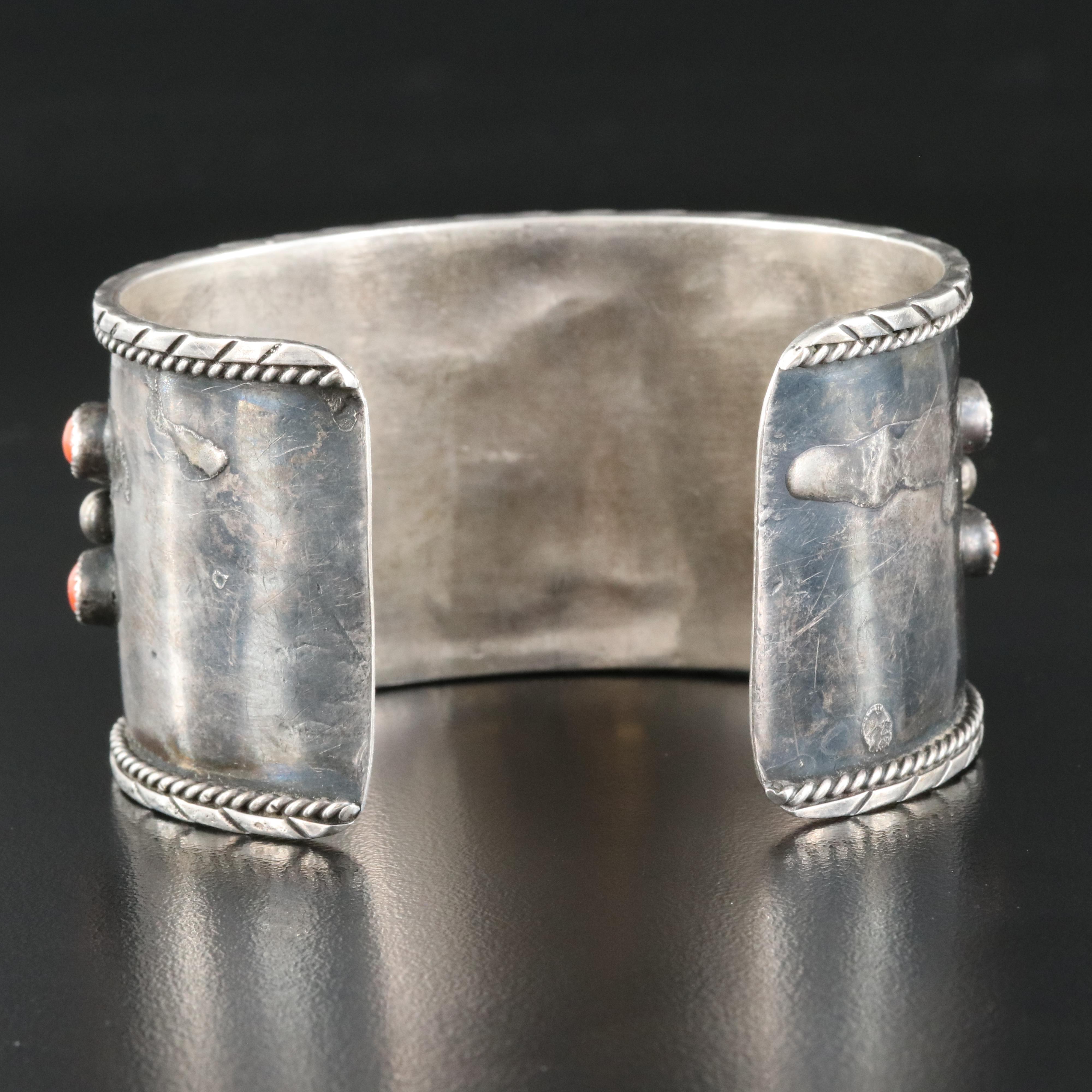 Western Sterling Coral Petit Point Cuff