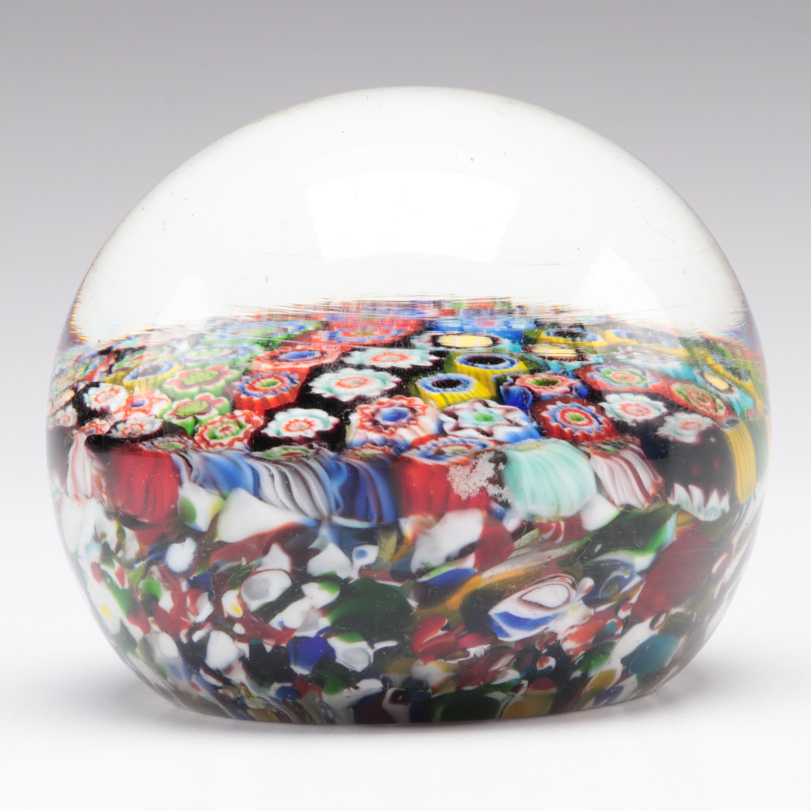 Murano Style Millefiori Glass Paperweights