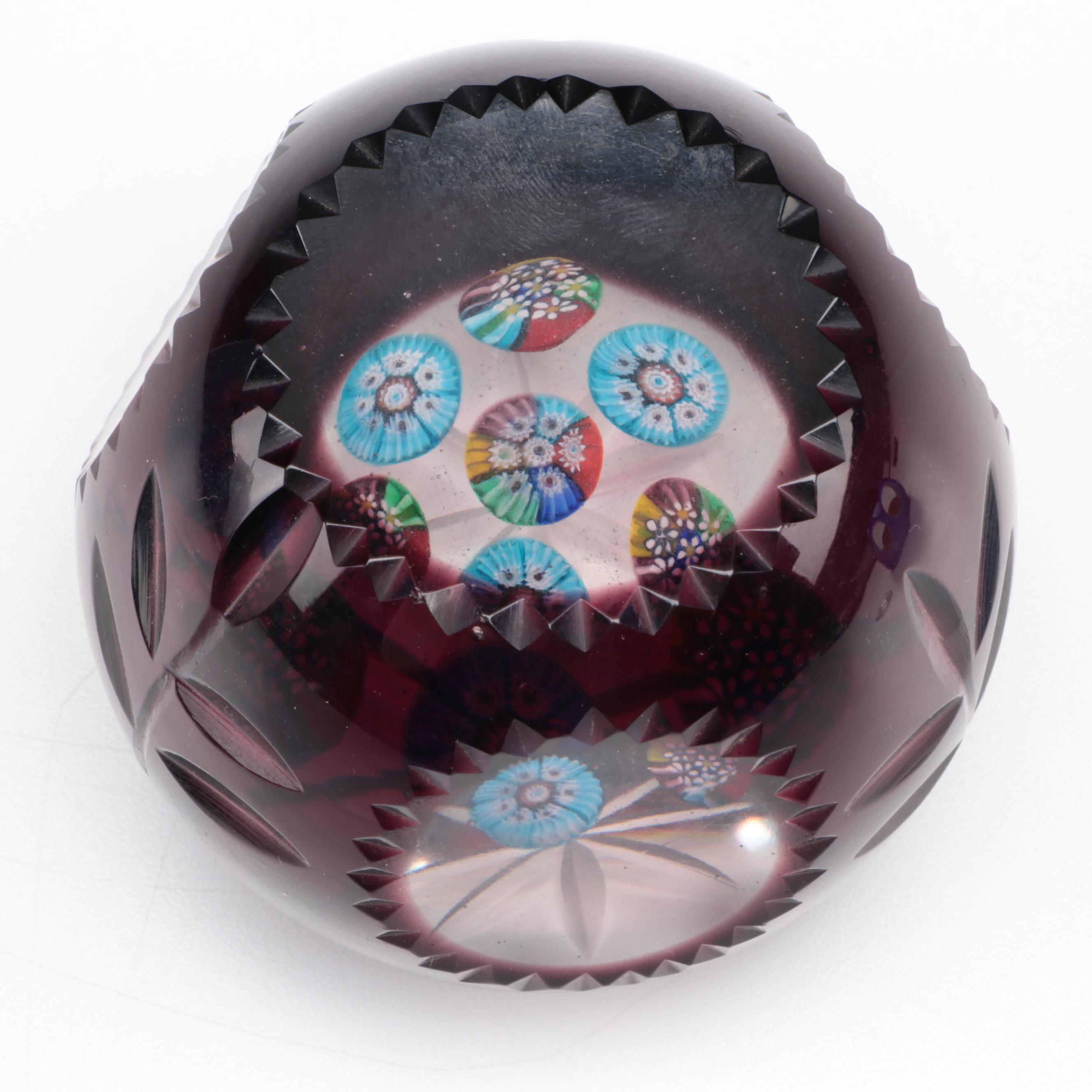 Murano Style Millefiori Glass Paperweights