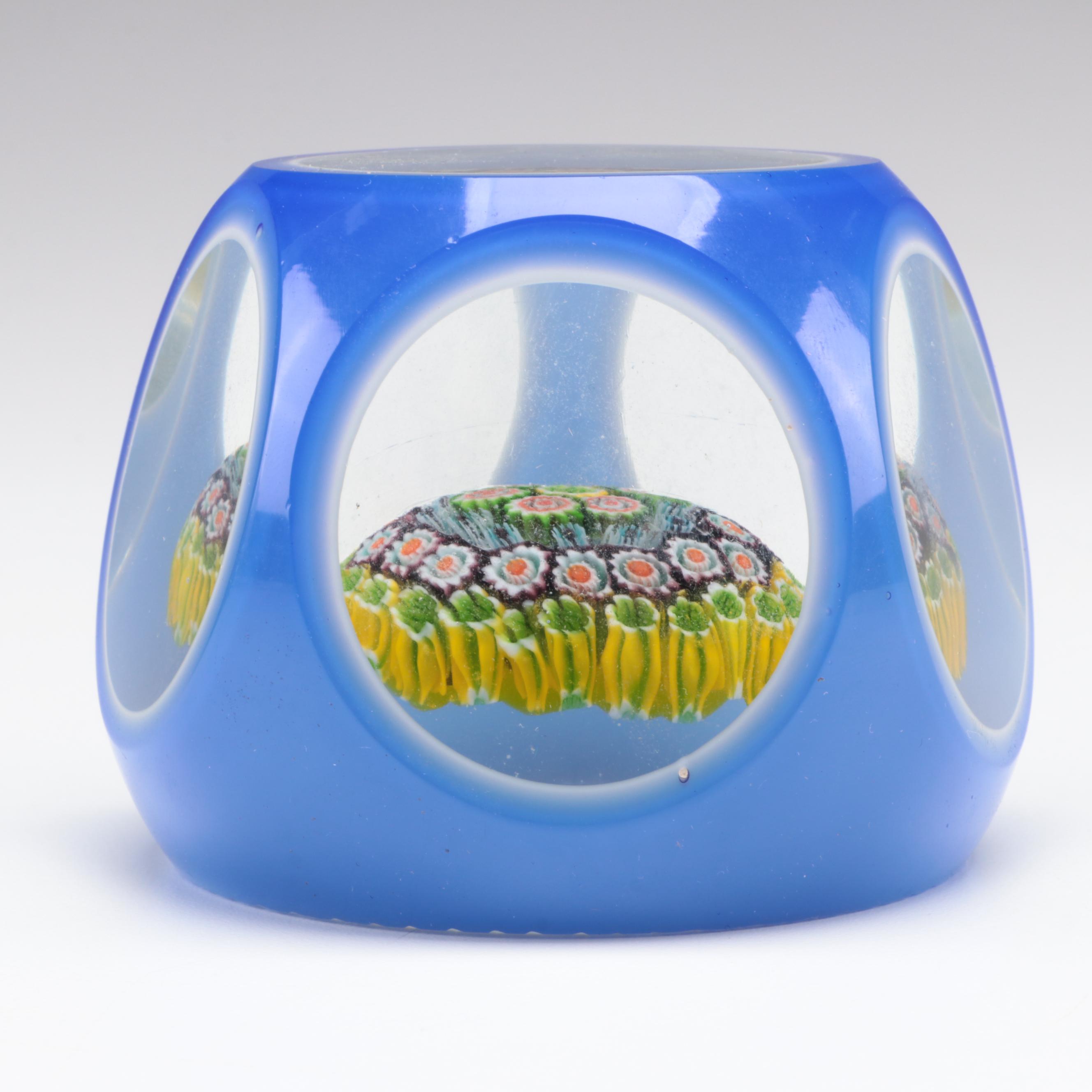 Murano Style Millefiori Glass Paperweights