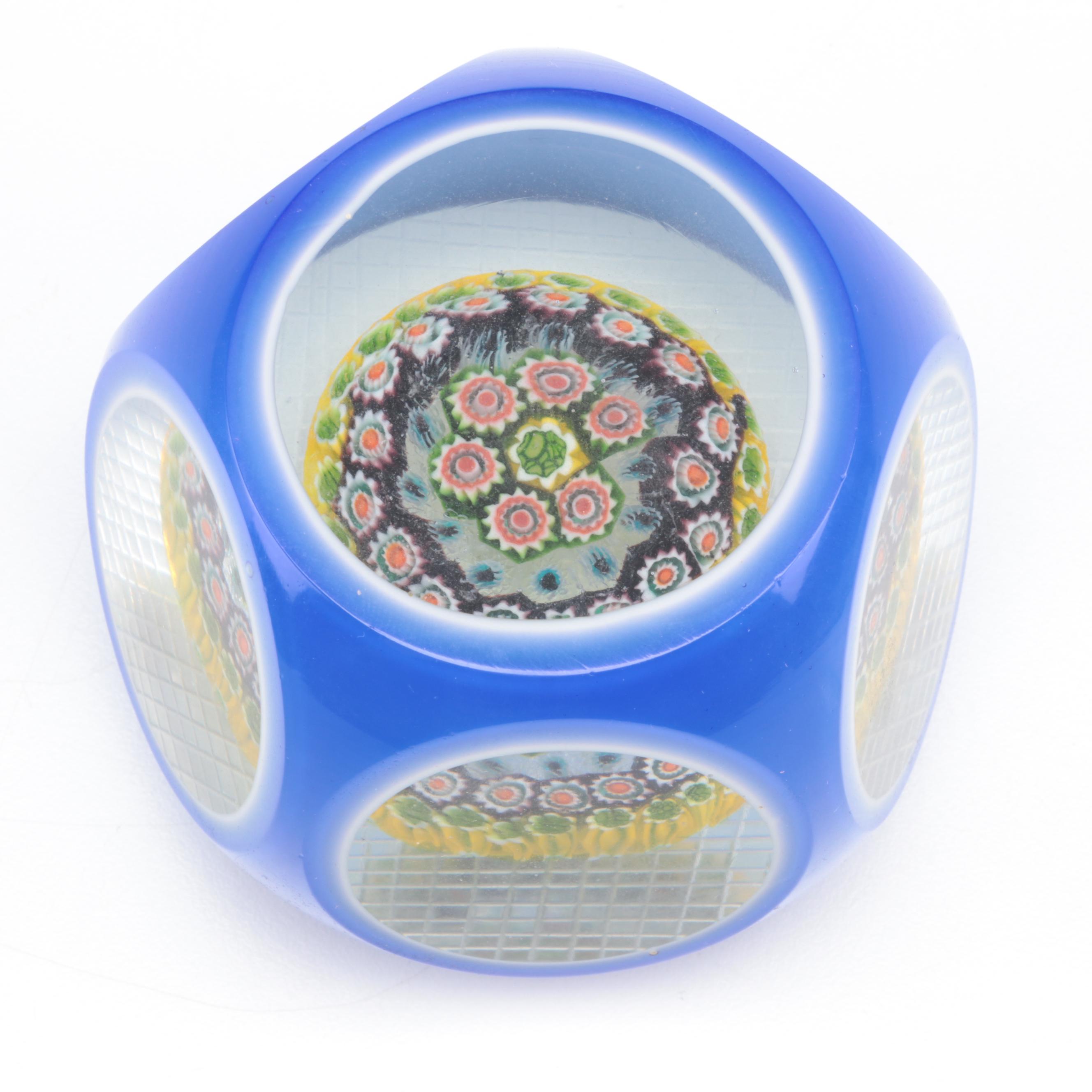 Murano Style Millefiori Glass Paperweights