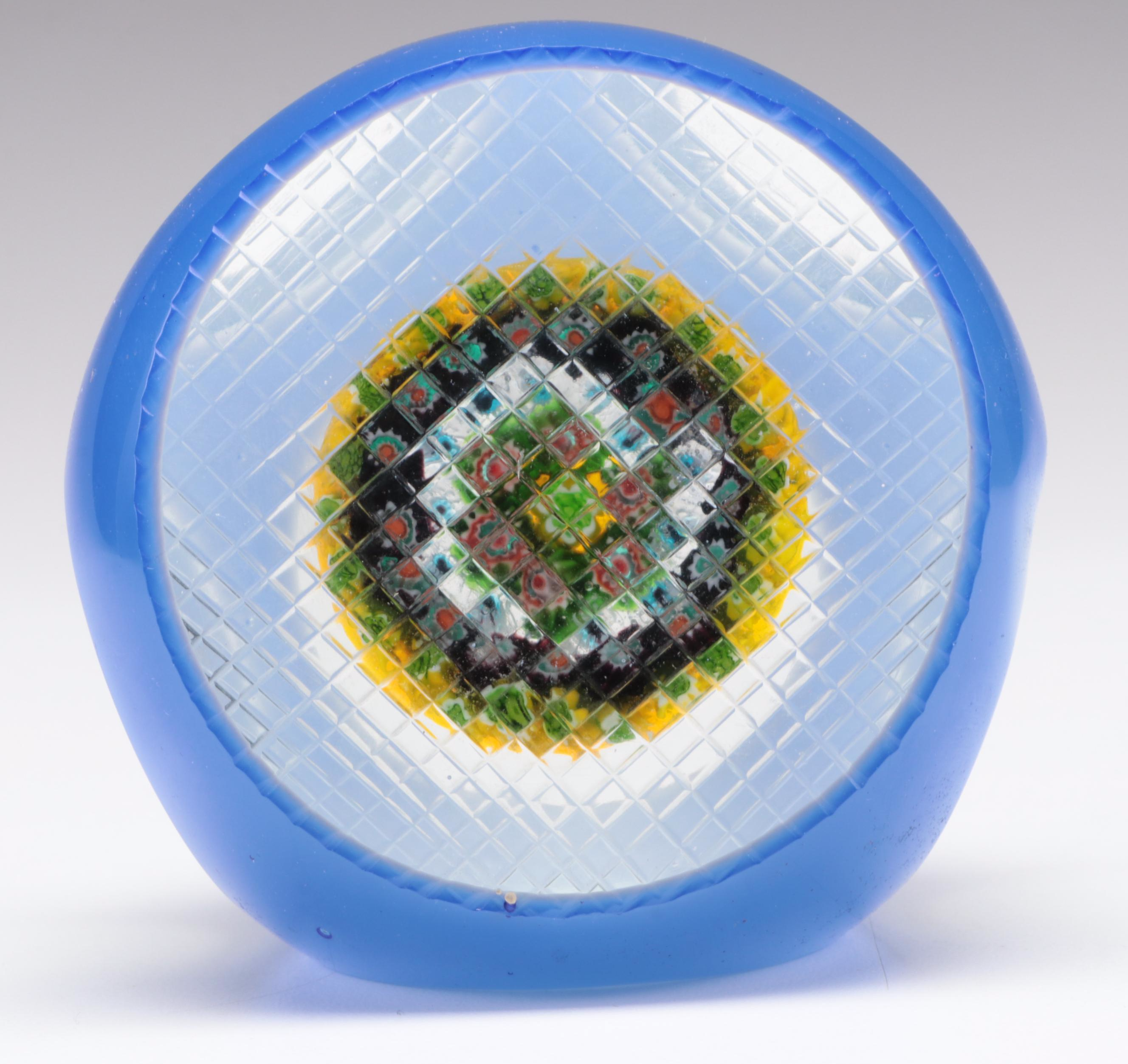 Murano Style Millefiori Glass Paperweights