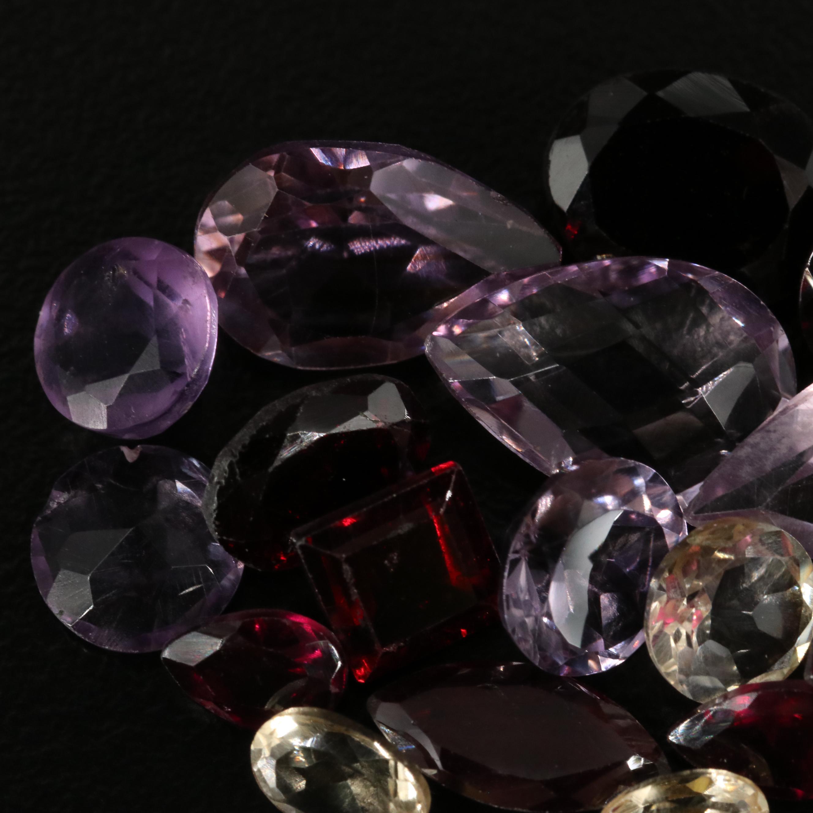 Loose 23.02 CTW Amethyst, Citrine, and Garnet Lot