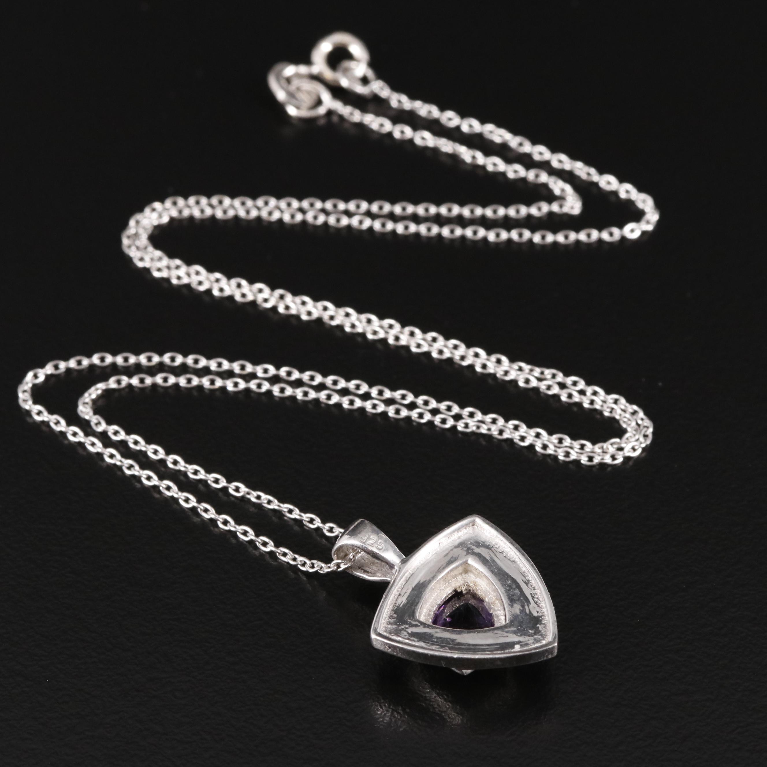 Sterling Amethyst Pendant Necklace