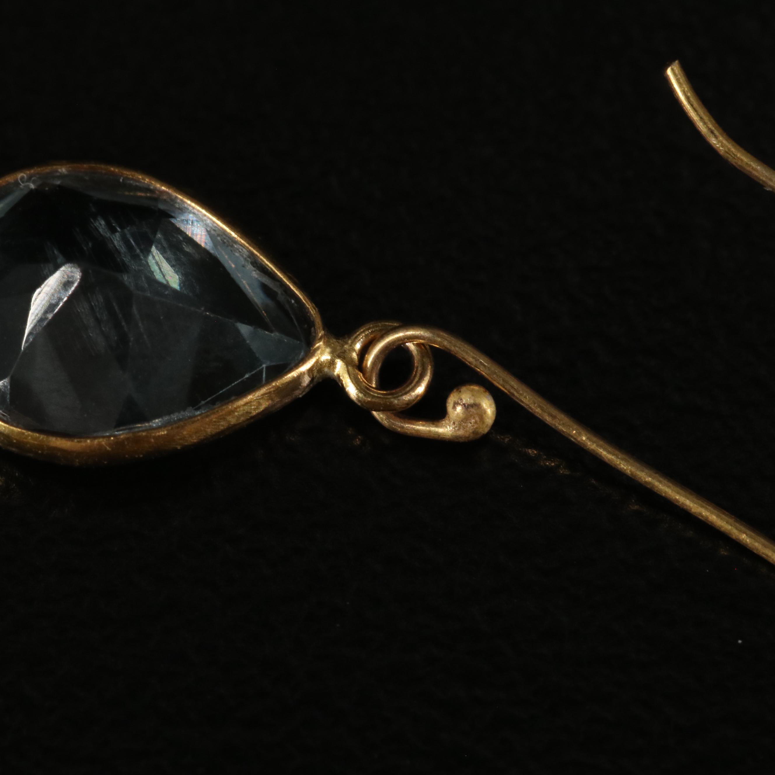 14K Blue Topaz Drop Earrings