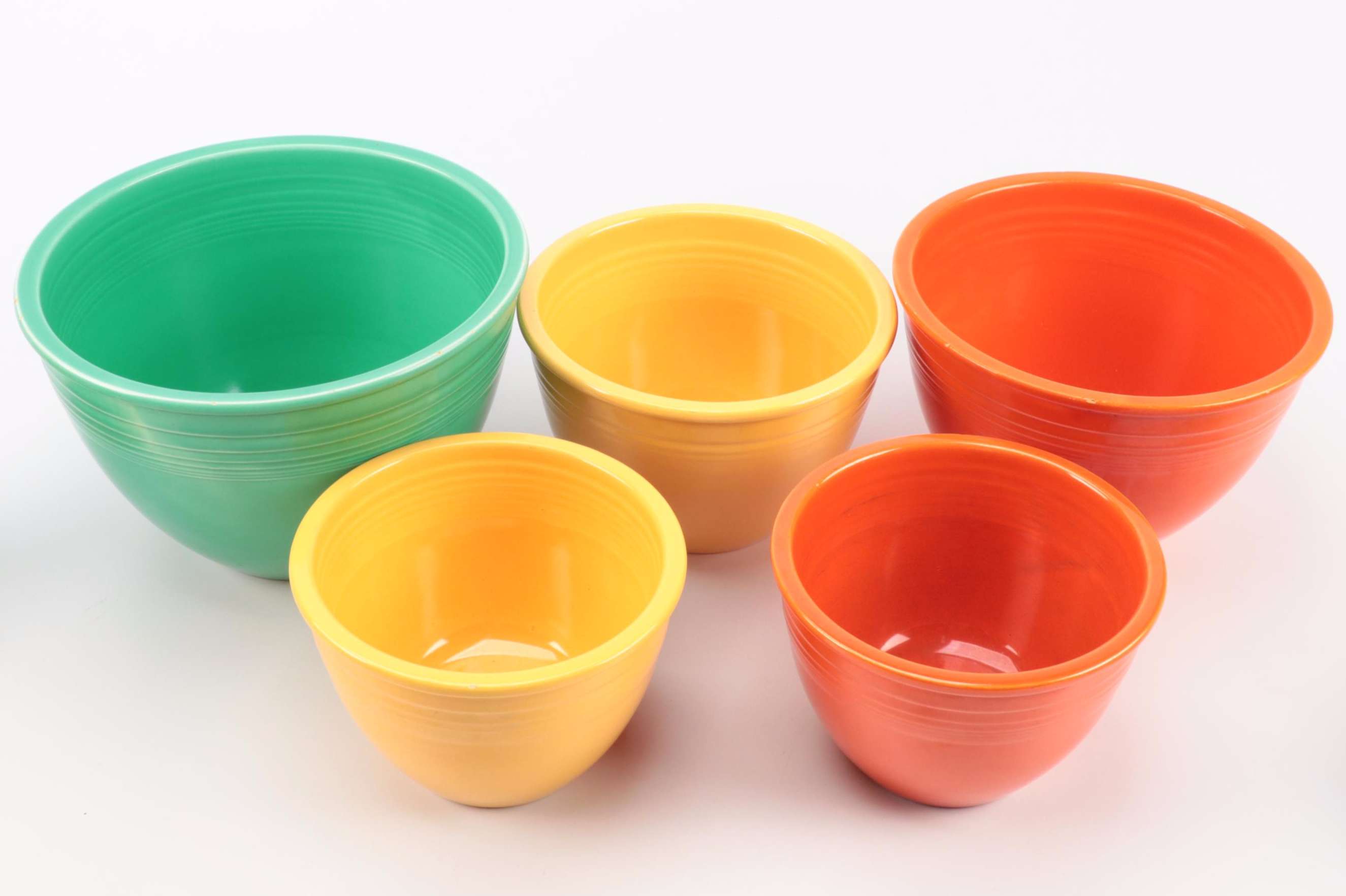 Homer Laughlin "Fiesta" Ceramic Dinnerware and Mixing Bowls, Mid to Late 20th C.