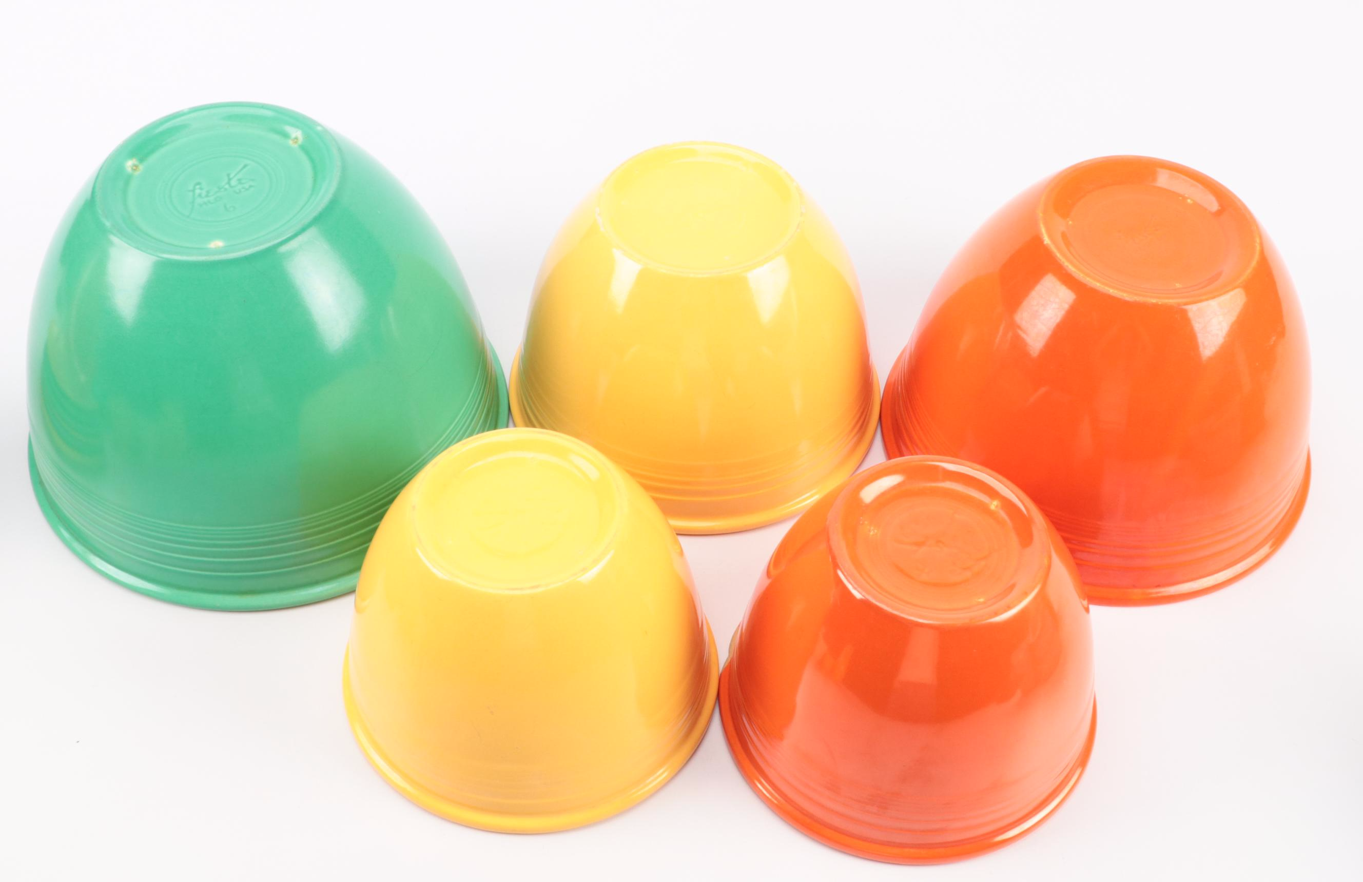 Homer Laughlin "Fiesta" Ceramic Dinnerware and Mixing Bowls, Mid to Late 20th C.