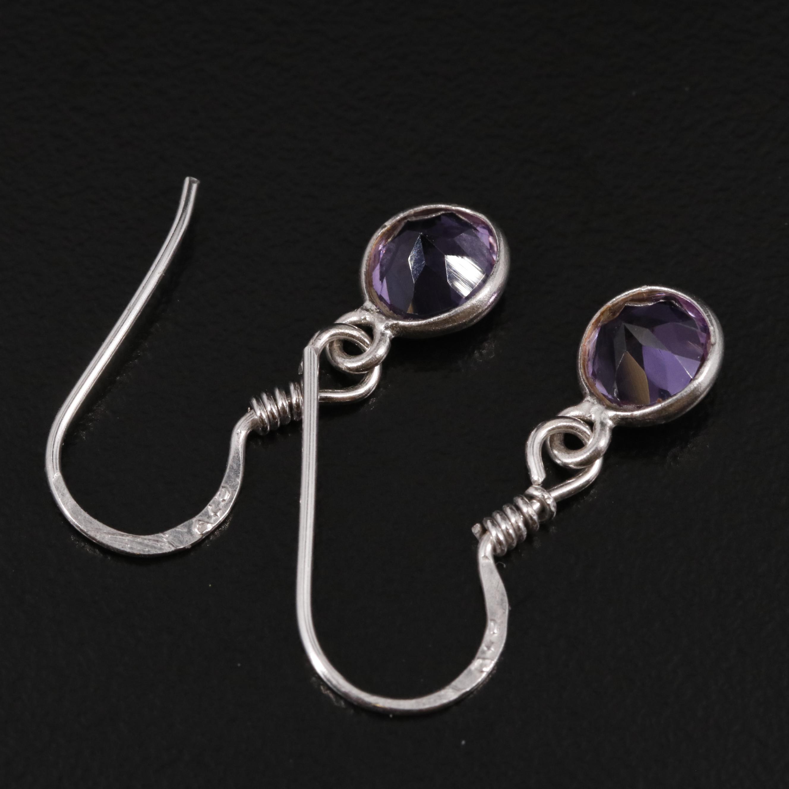 Sterling Amethyst Drop Earrings