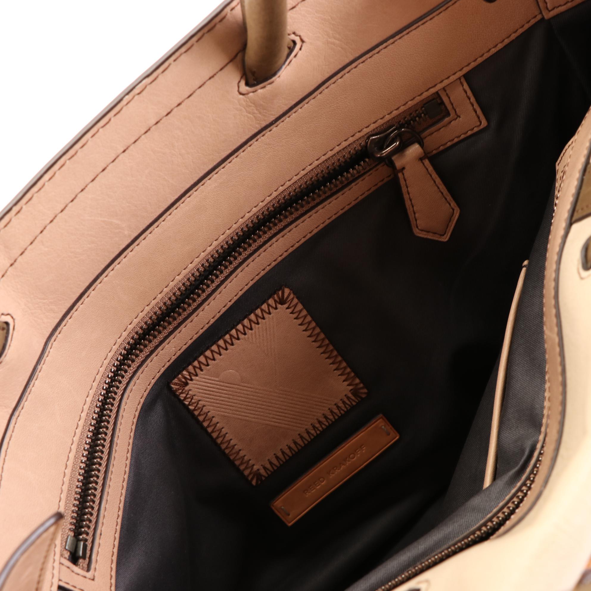 Reed Krakoff Boxer Tote in Leather and Linen Canvas