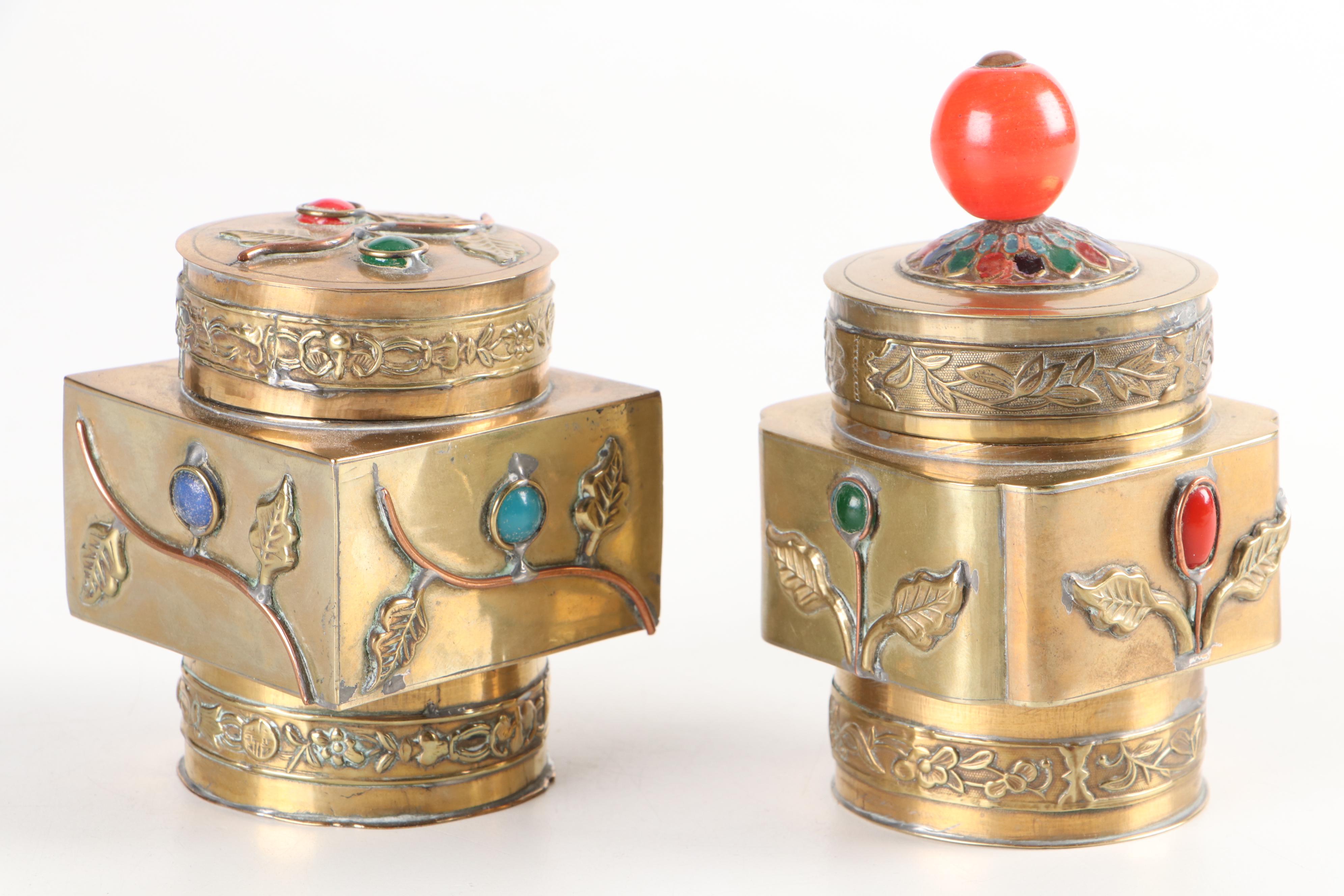 Chinese Brass Ashtray, Jars, and More