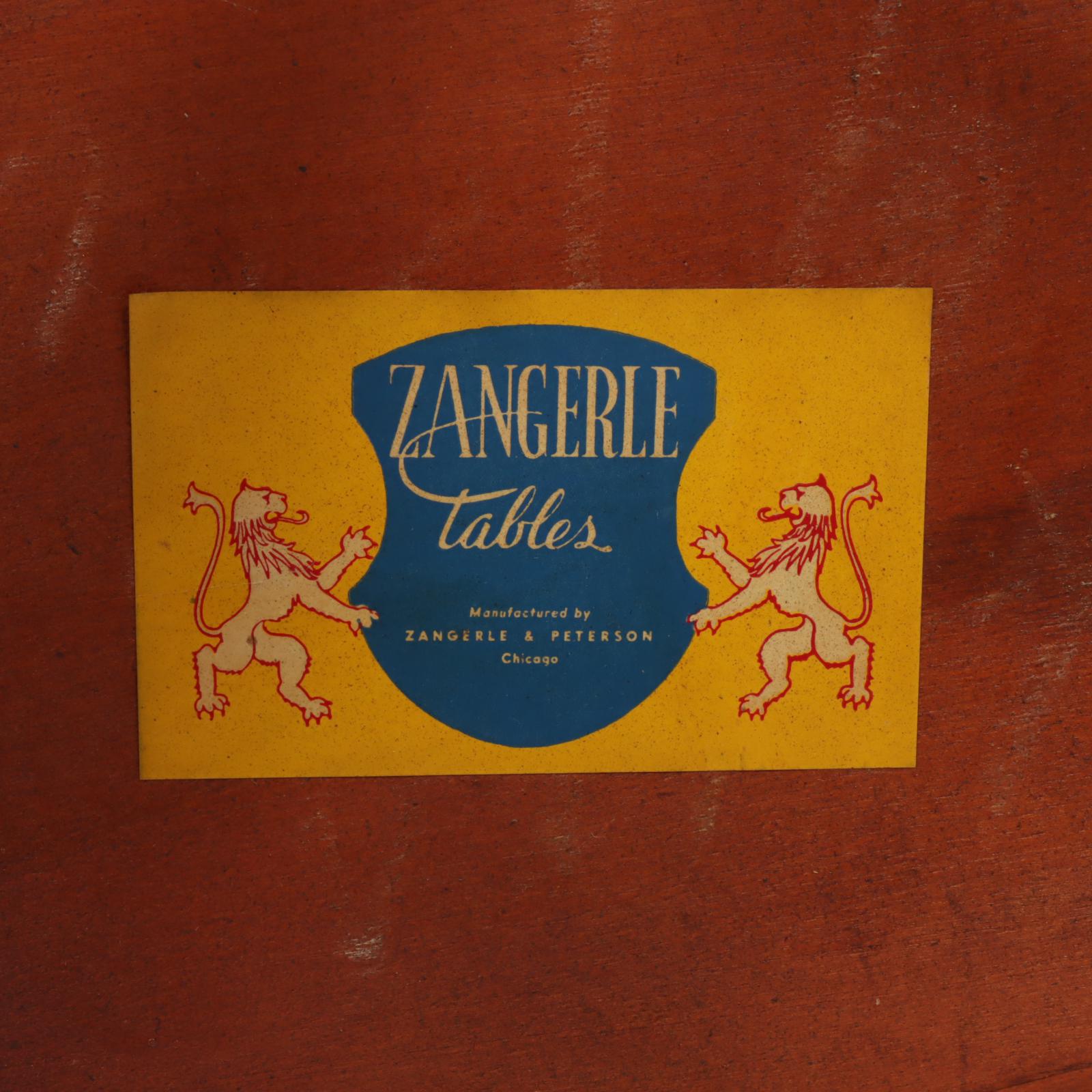 Zangerle Tables Regency Style Mahogany and Leather-Top Side Table, Mid-20th C