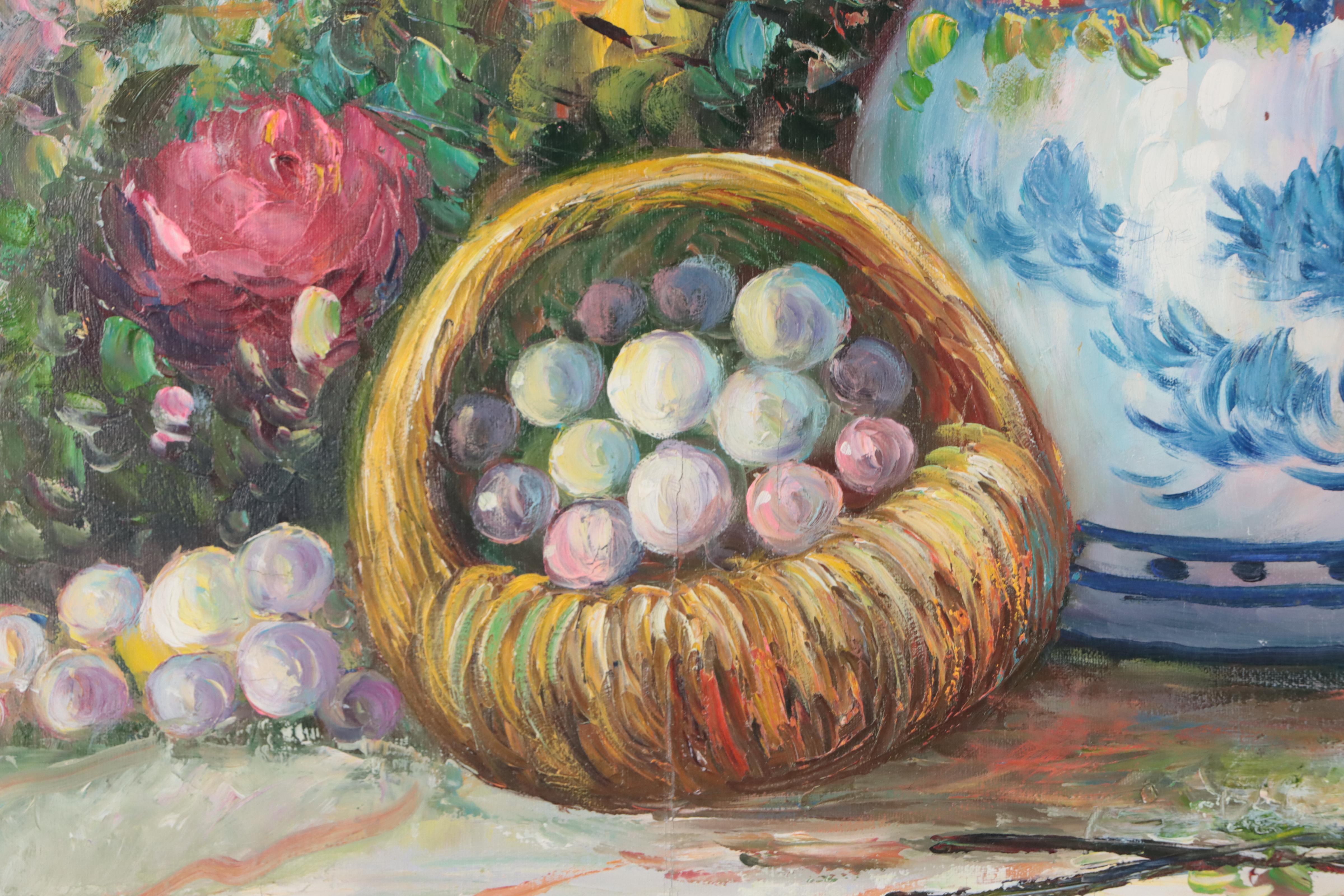 Oil Painting of Floral Still Life
