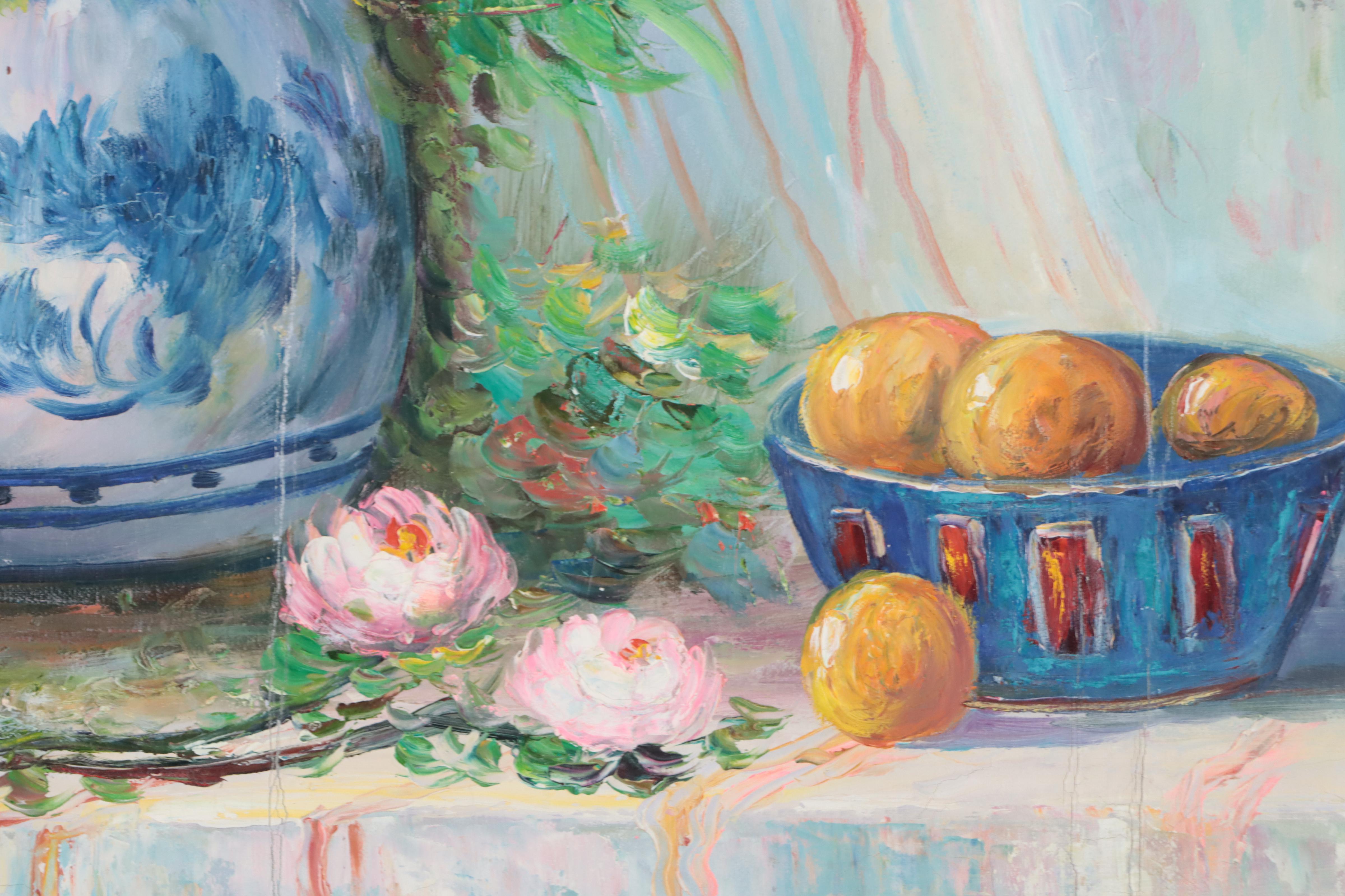 Oil Painting of Floral Still Life