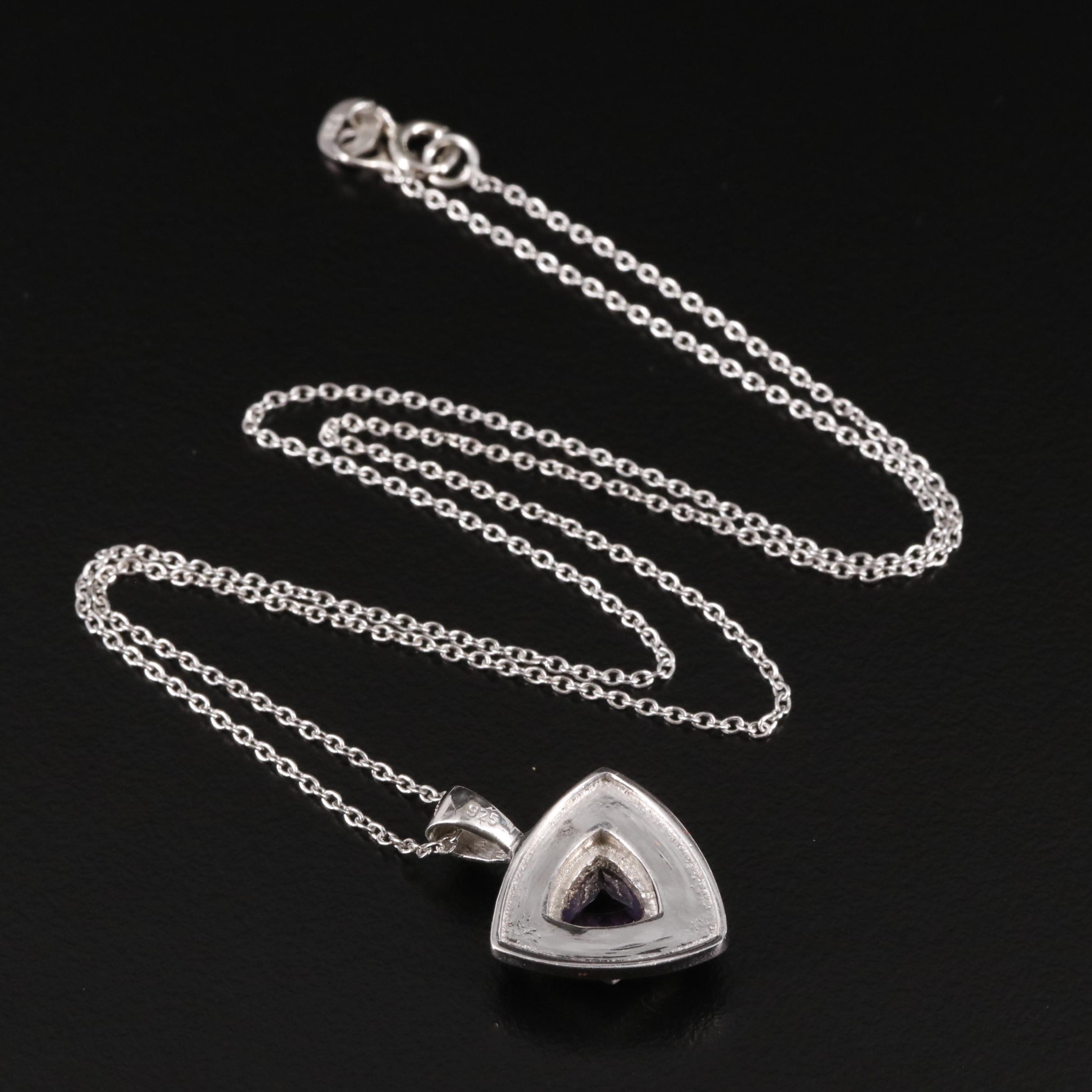 Sterling Amethyst Pendant Necklace