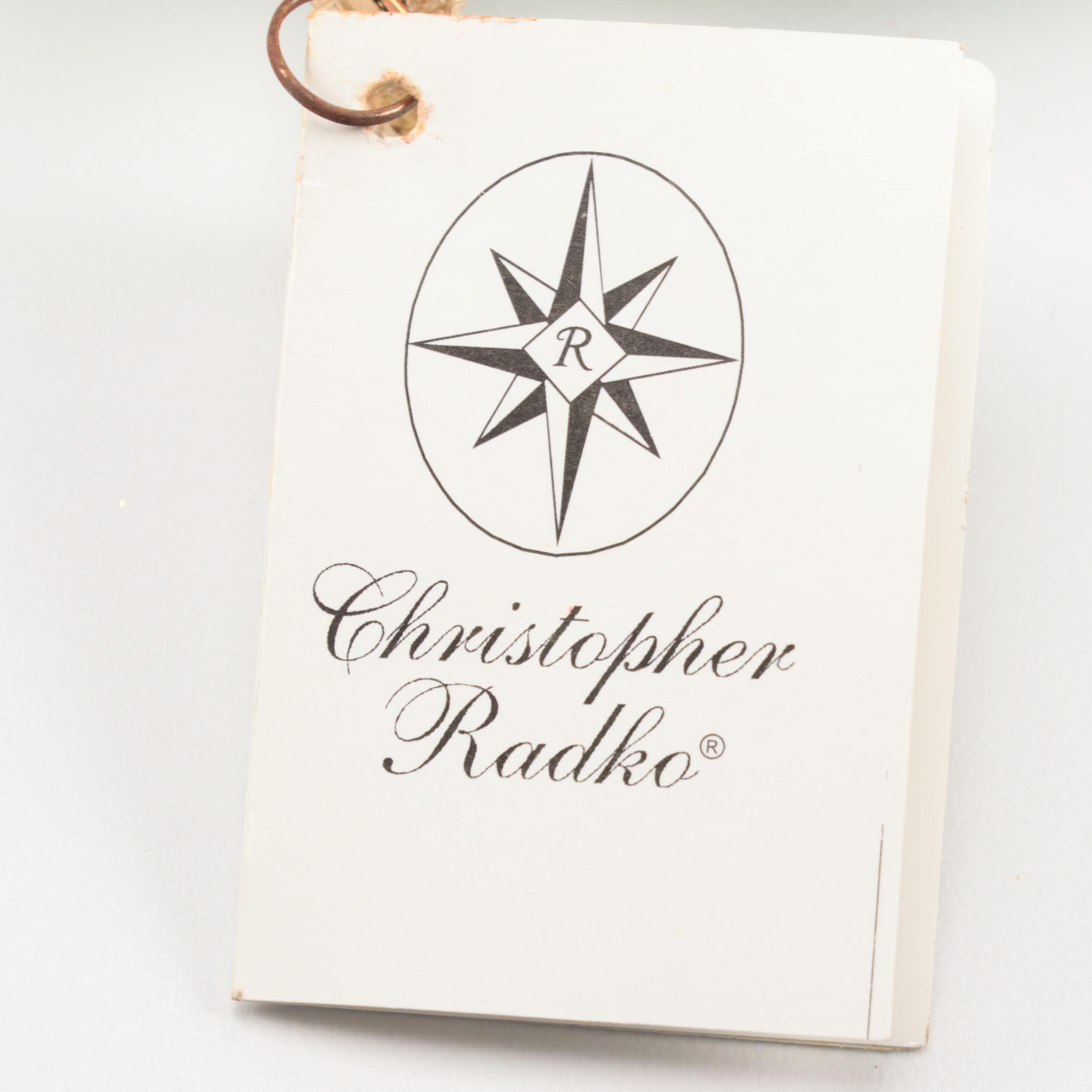 Christopher Radko Blown Glass Santa and Wreath Ornaments With Other Ornaments