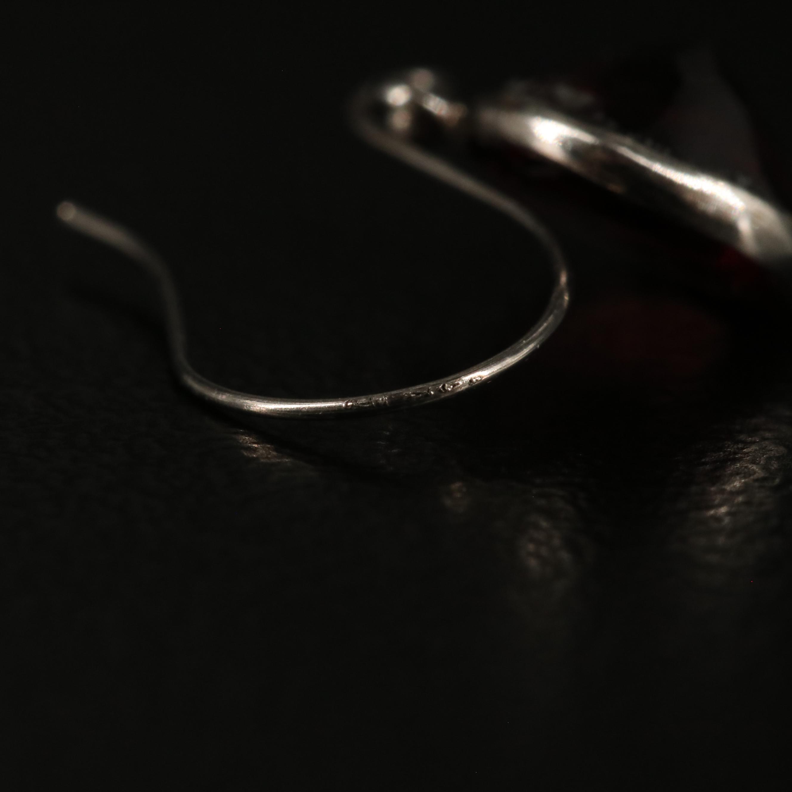 14K Garnet Drop Earrings