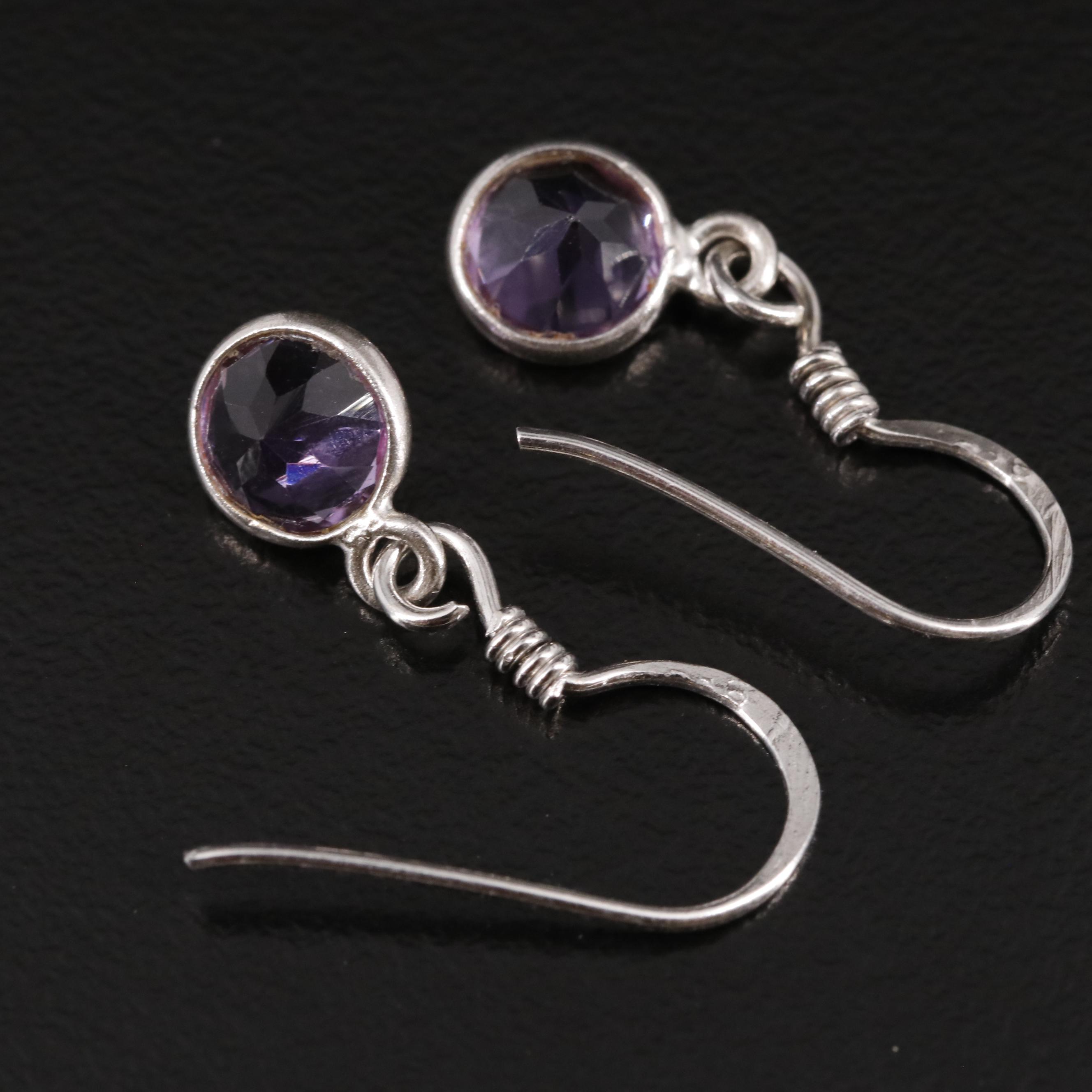 Sterling Amethyst Drop Earrings