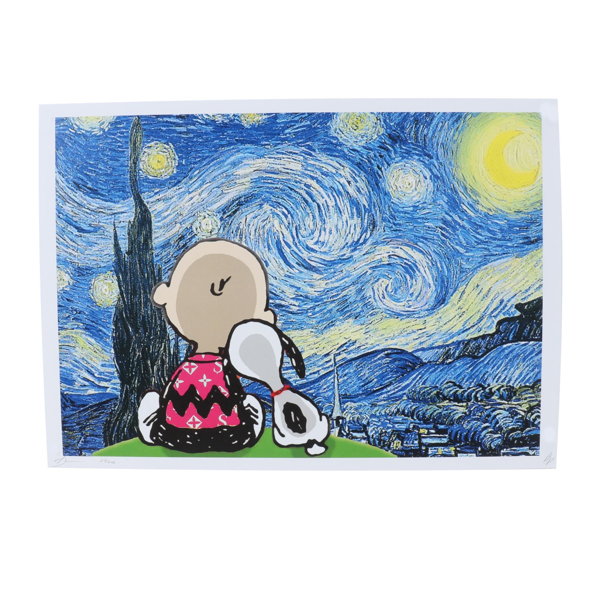 Death NYC Pop Art Graphic Print of Peanuts x van Gogh, 2022