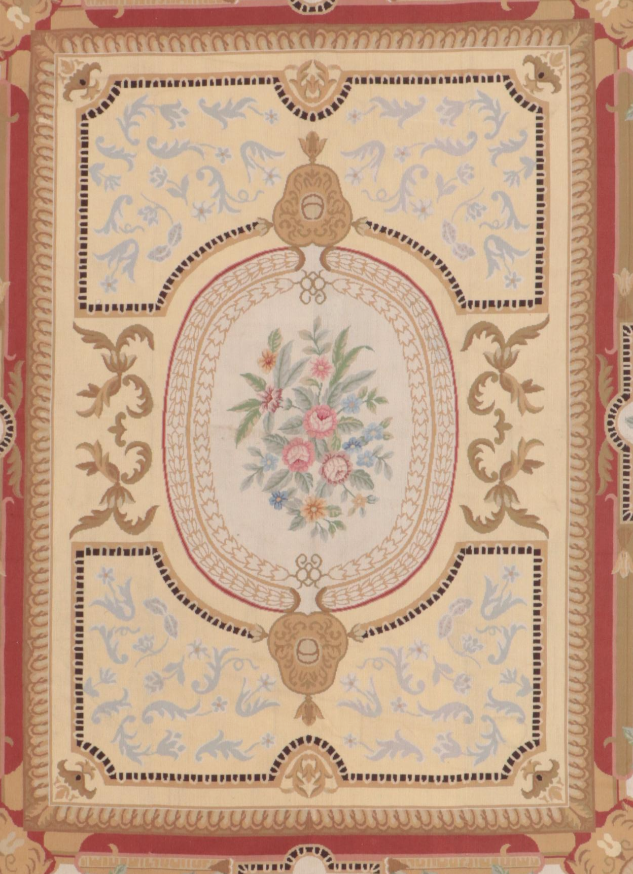 8' x 9'11 Handmade Sino-French Aubusson Style Needlepoint Area Rug