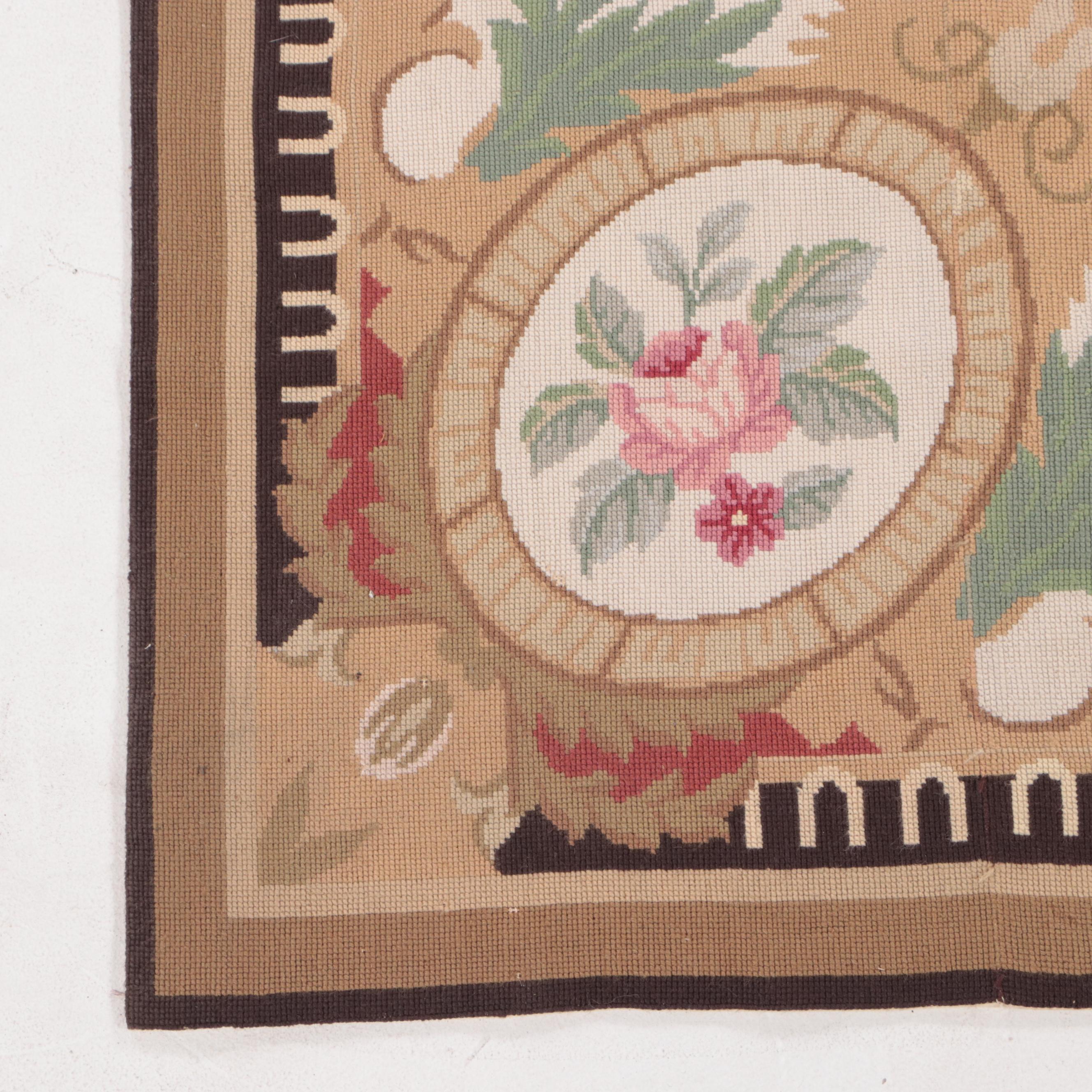 8' x 9'11 Handmade Sino-French Aubusson Style Needlepoint Area Rug