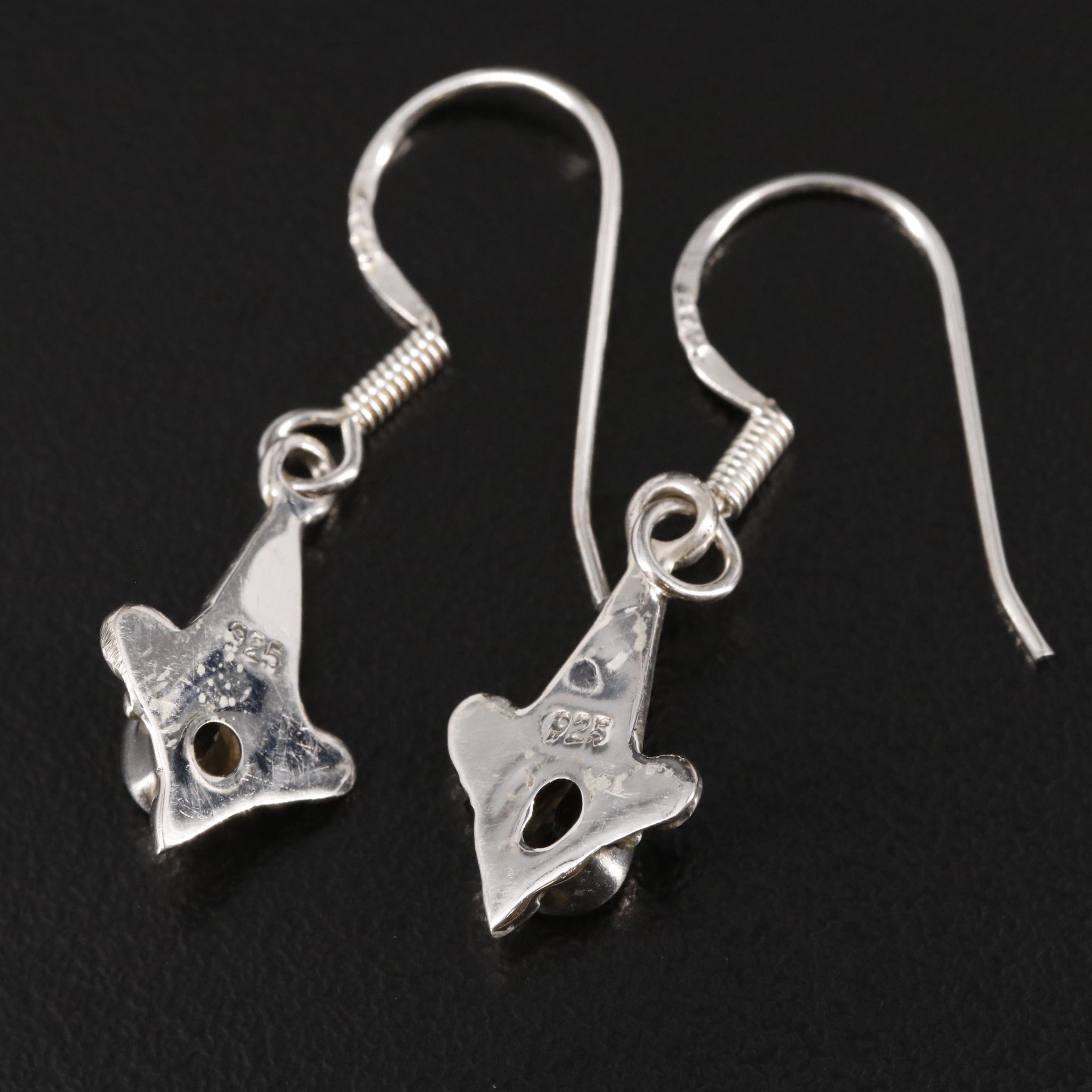 Sterling Citrine Drop Earrings