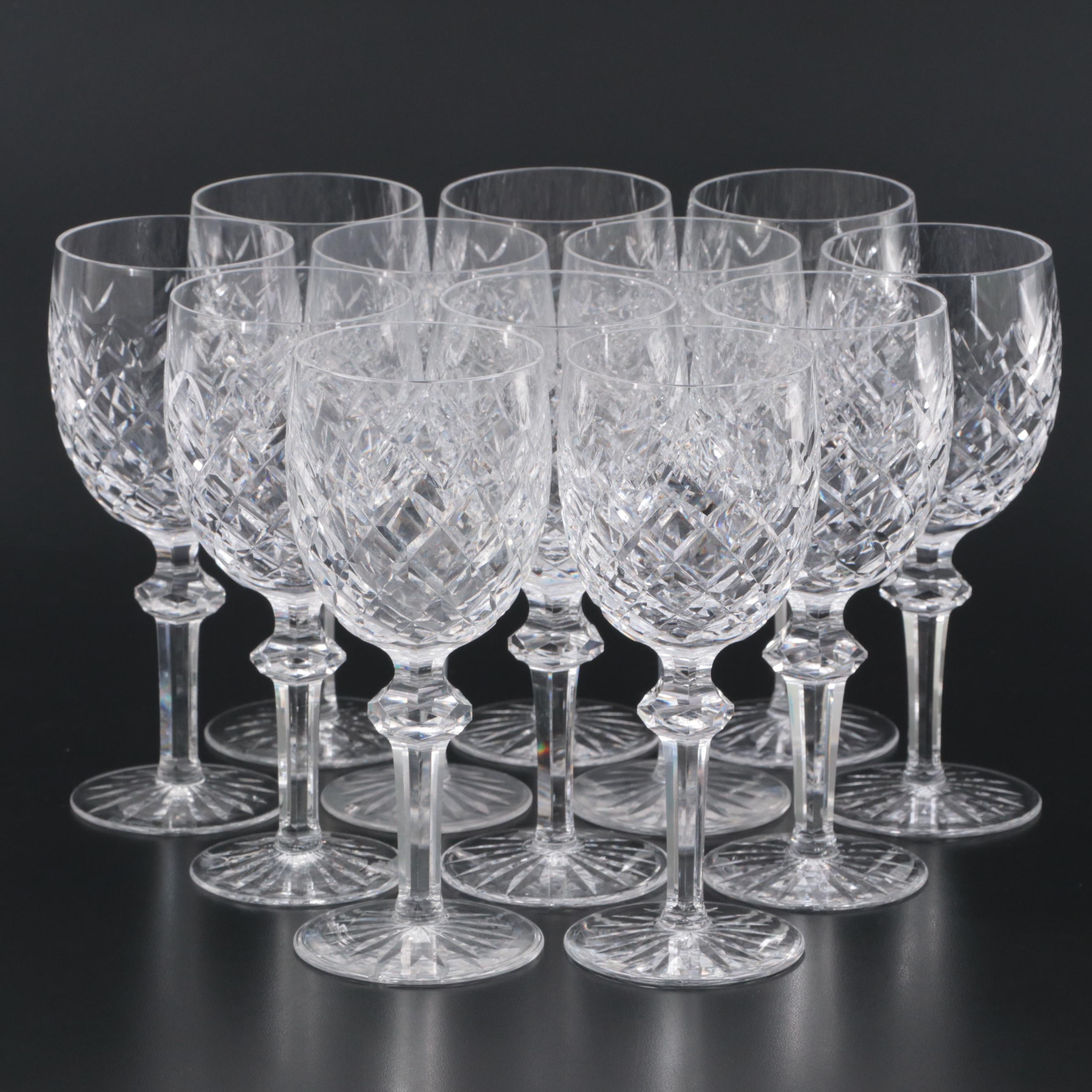 Waterford Crystal "Powerscourt" Water Goblets, Mid/Late 20th Century