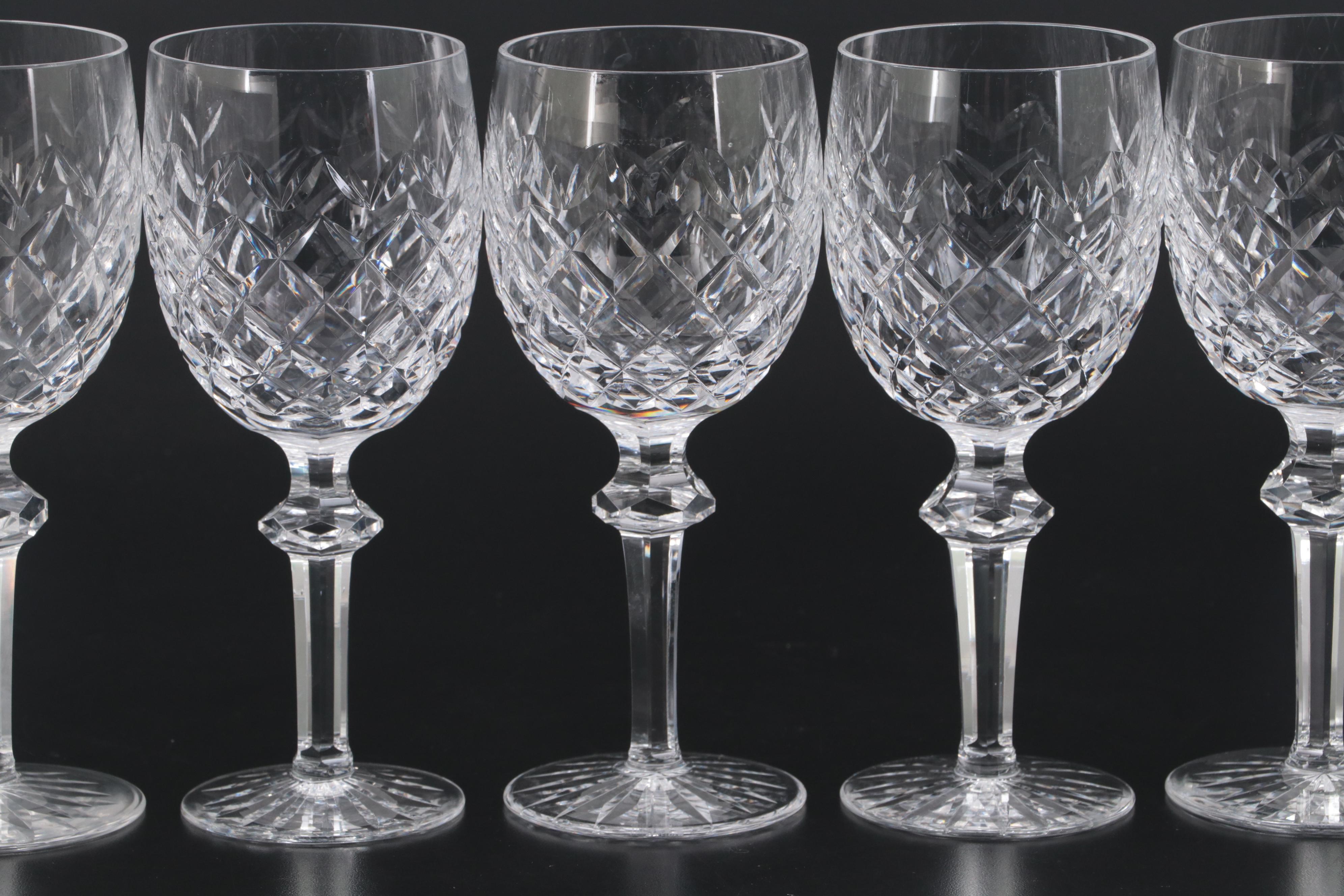 Waterford Crystal "Powerscourt" Water Goblets, Mid/Late 20th Century