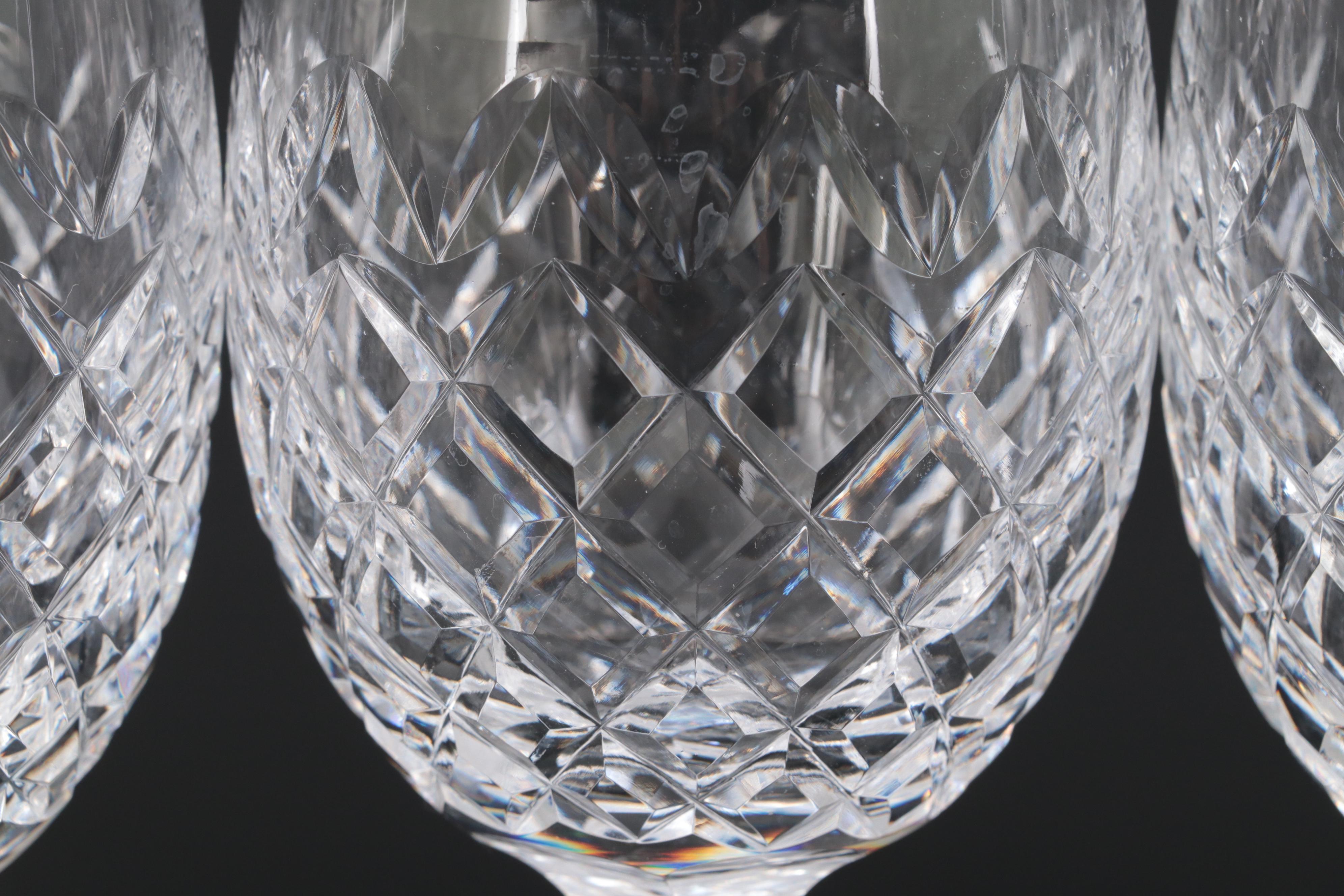 Waterford Crystal "Powerscourt" Water Goblets, Mid/Late 20th Century