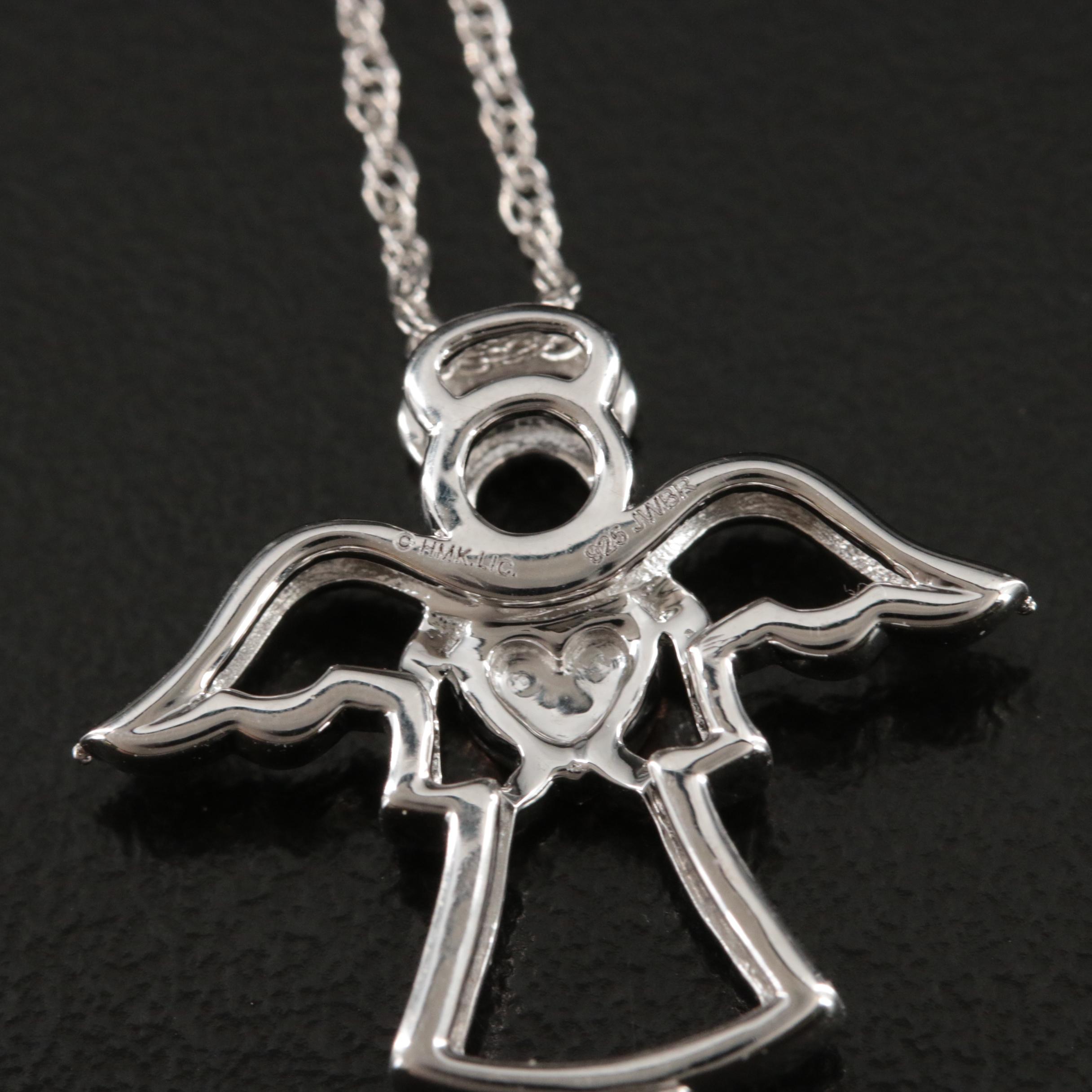 Hallmark Sterling Diamond Angel Pendant Necklace