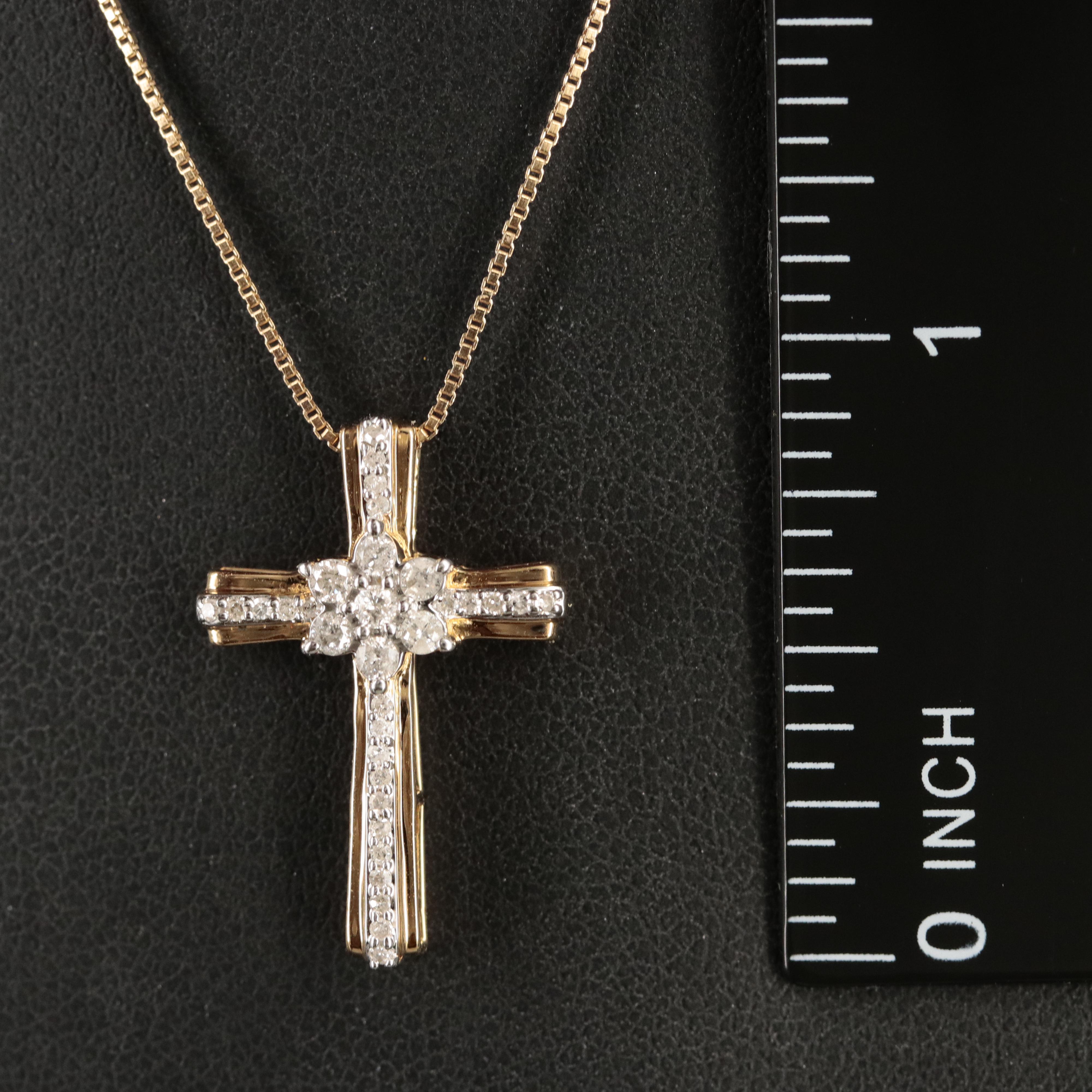 Sterling Diamond Cross Pendant Necklace