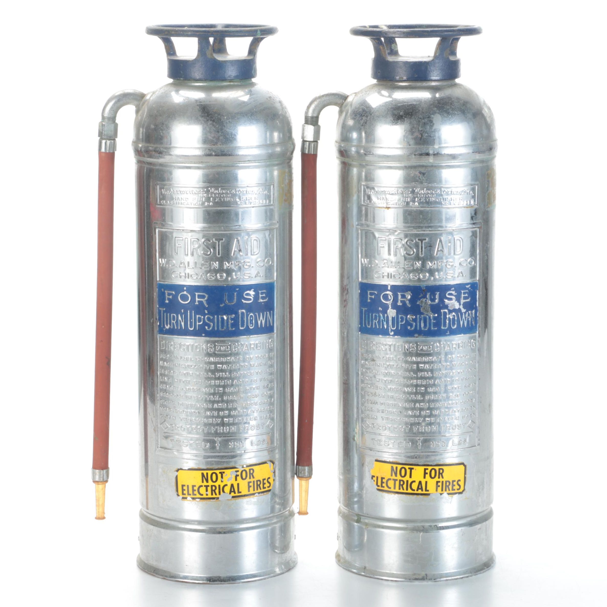 W.D. Allen "First Aid" Fire Extinguishers, Early/Mid-20th Century