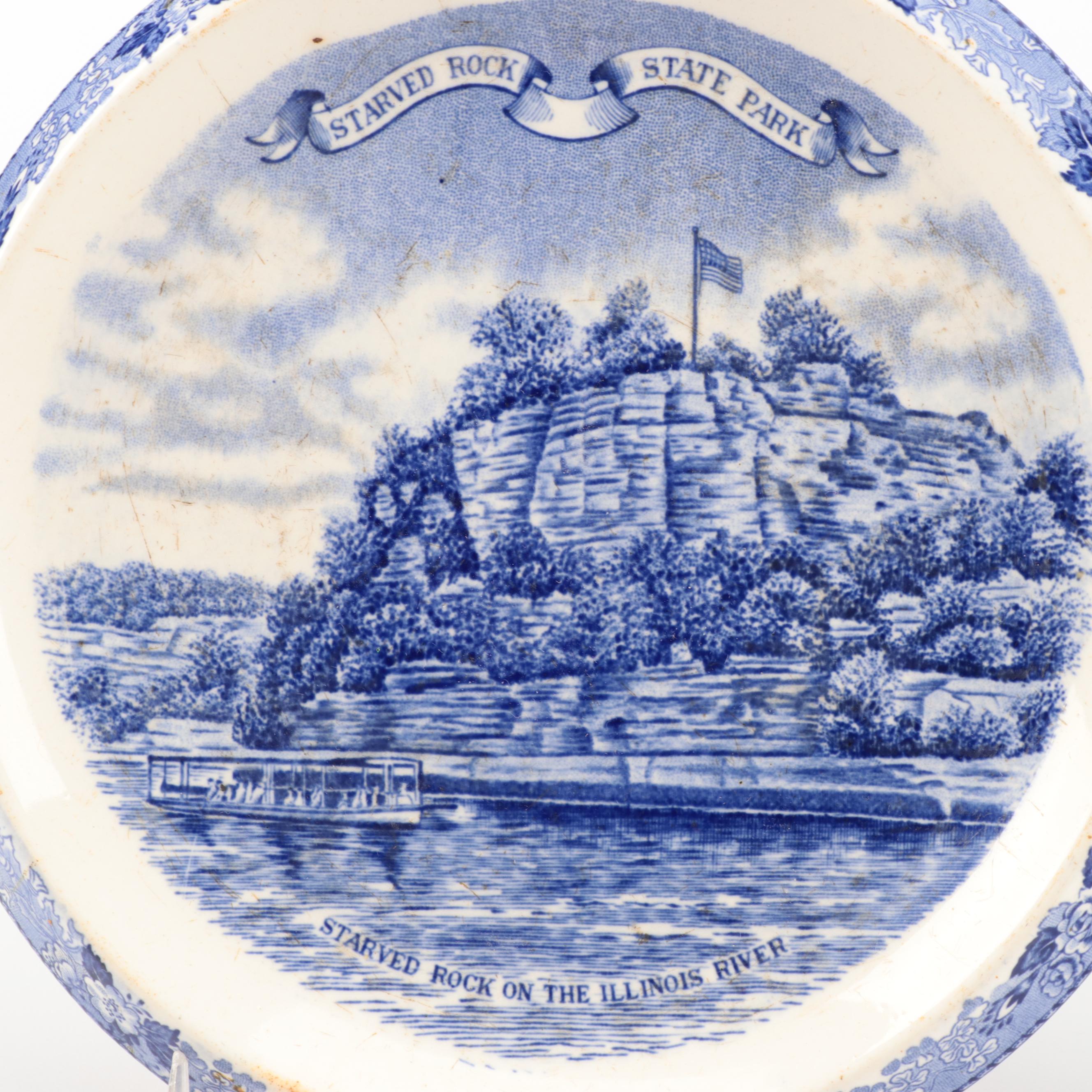 Delft Clock with Windmill Figurine, Tray and More with Staffordshire Pottery