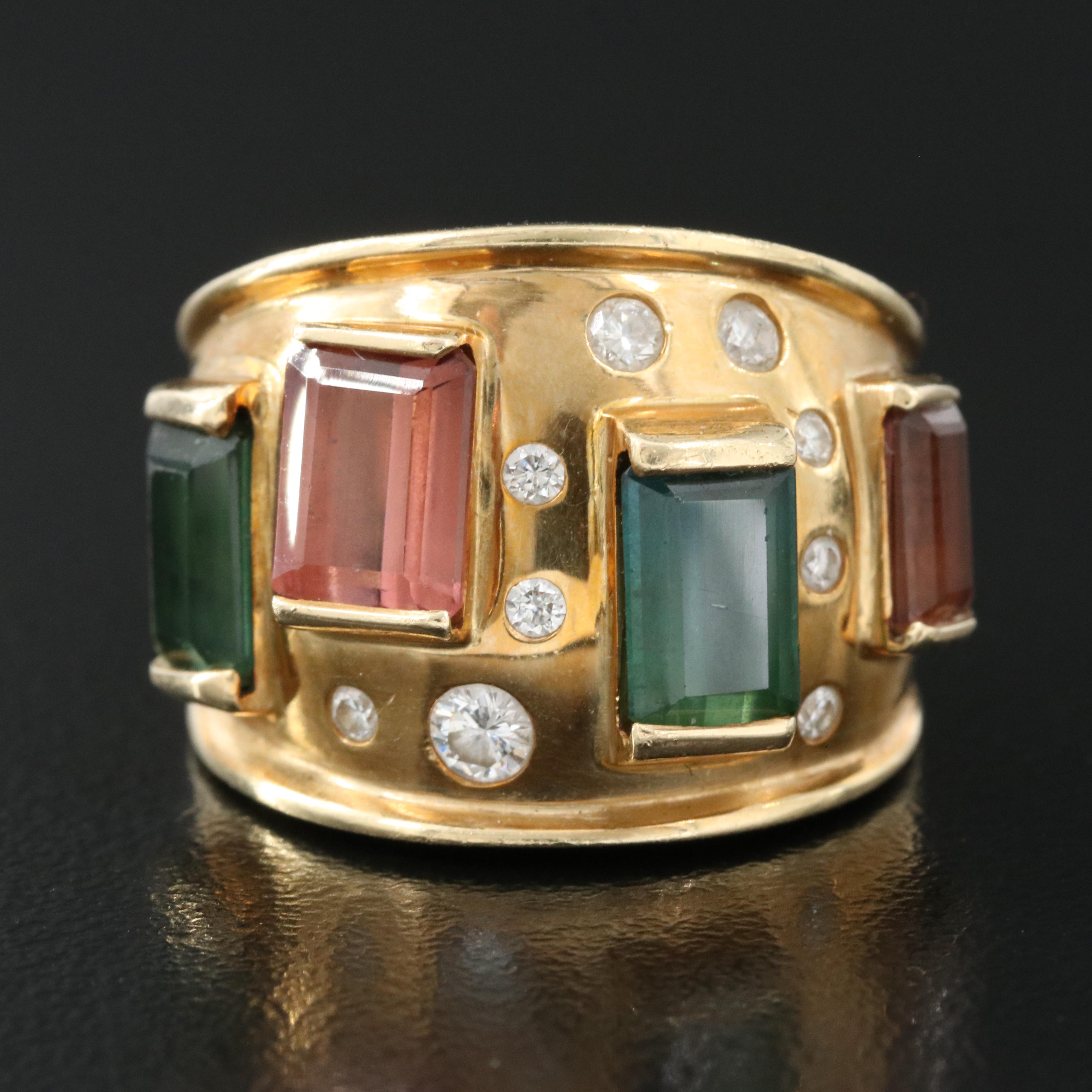 14K Tourmaline and Diamond Ring