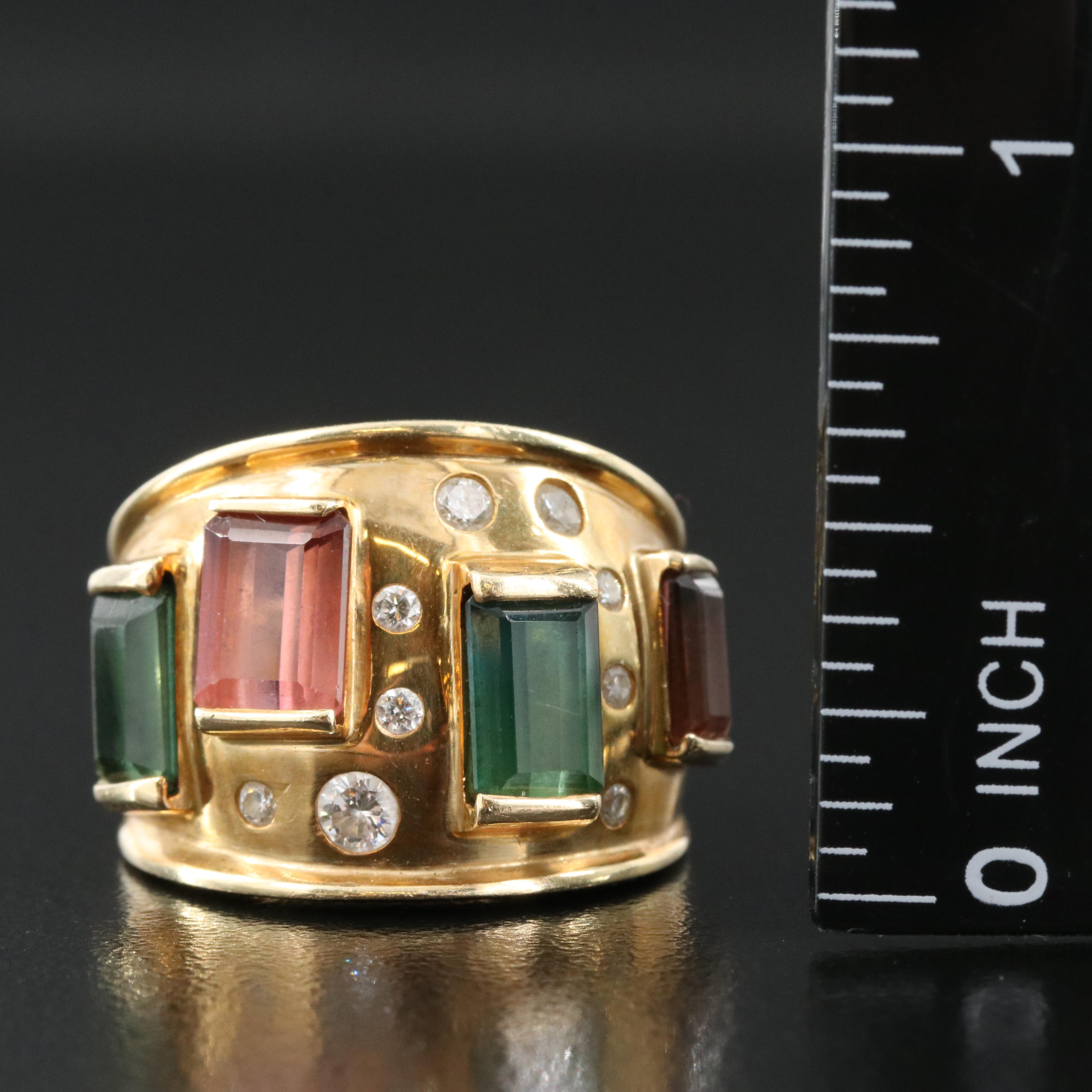 14K Tourmaline and Diamond Ring