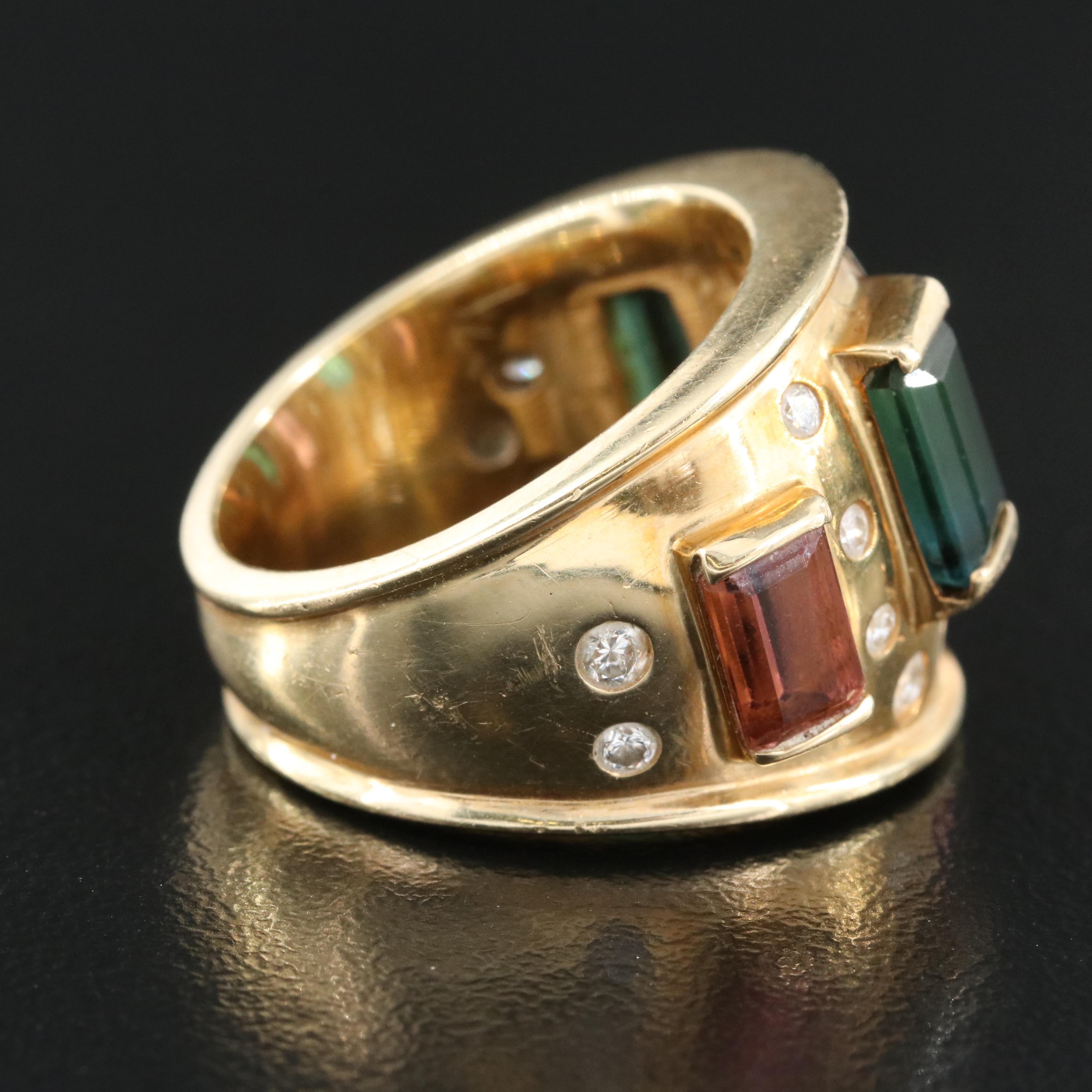 14K Tourmaline and Diamond Ring