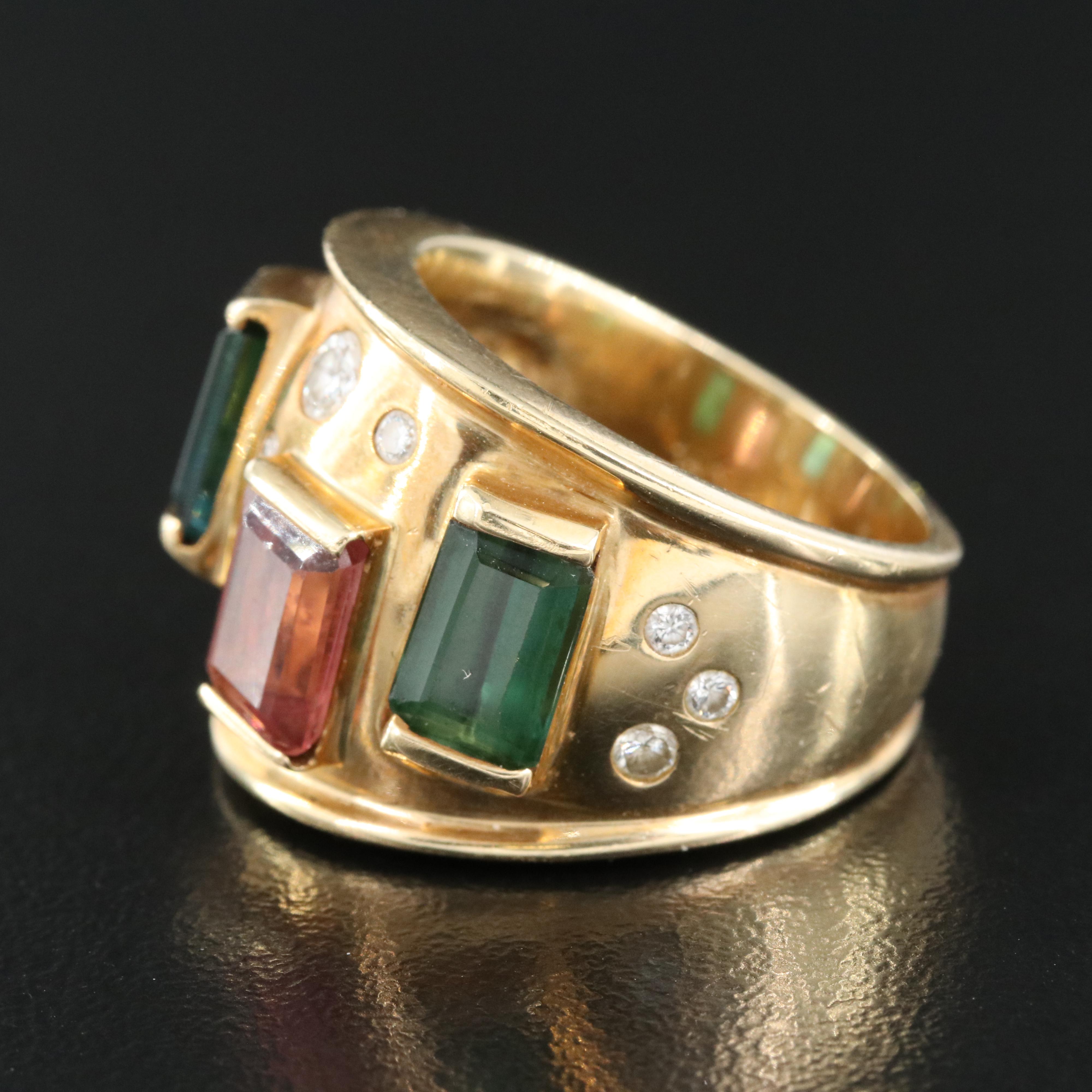 14K Tourmaline and Diamond Ring