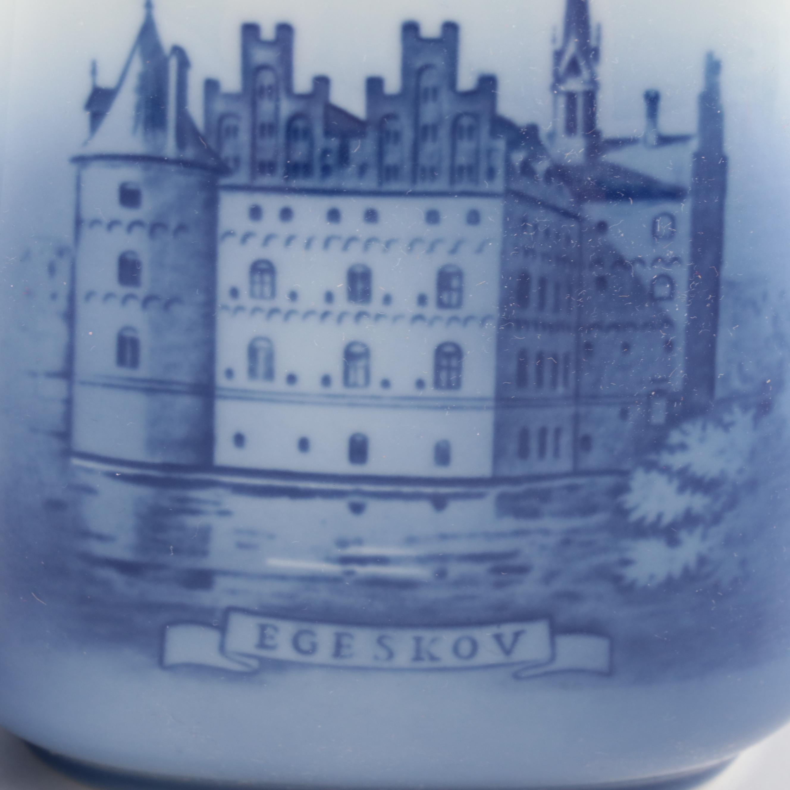 Royal Copenhagen Castle Motif Porcelain Decanters