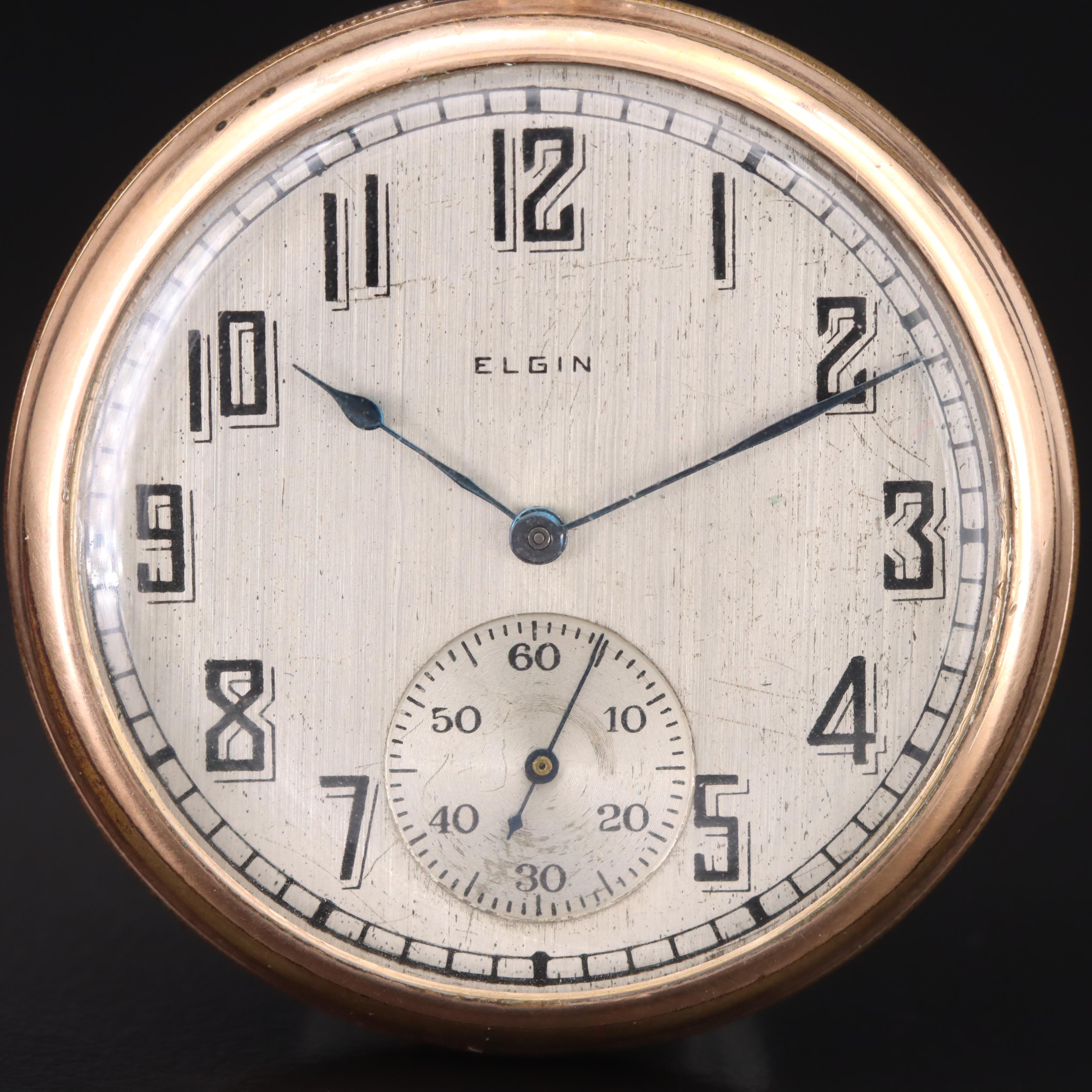 1923 Elgin Open Face Pocket Watch